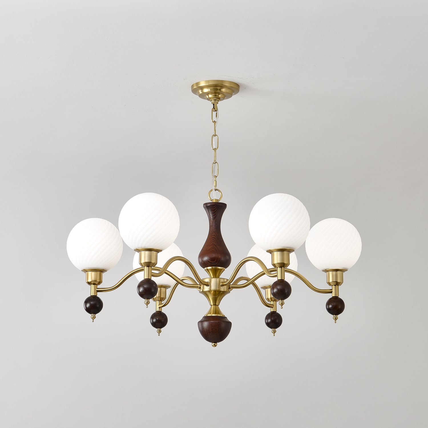 Aurora Globe Orb Walnuss Kronleuchter-Letslighting