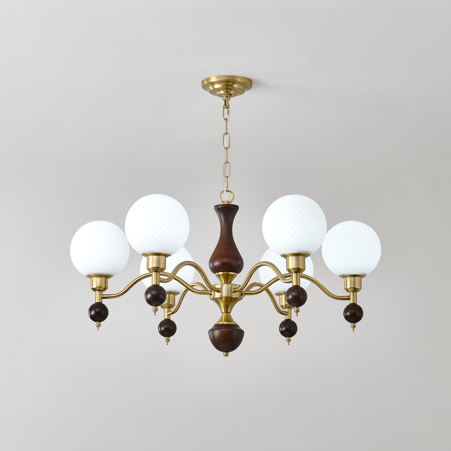 Aurora Globe Orb Walnuss Kronleuchter-Letslighting