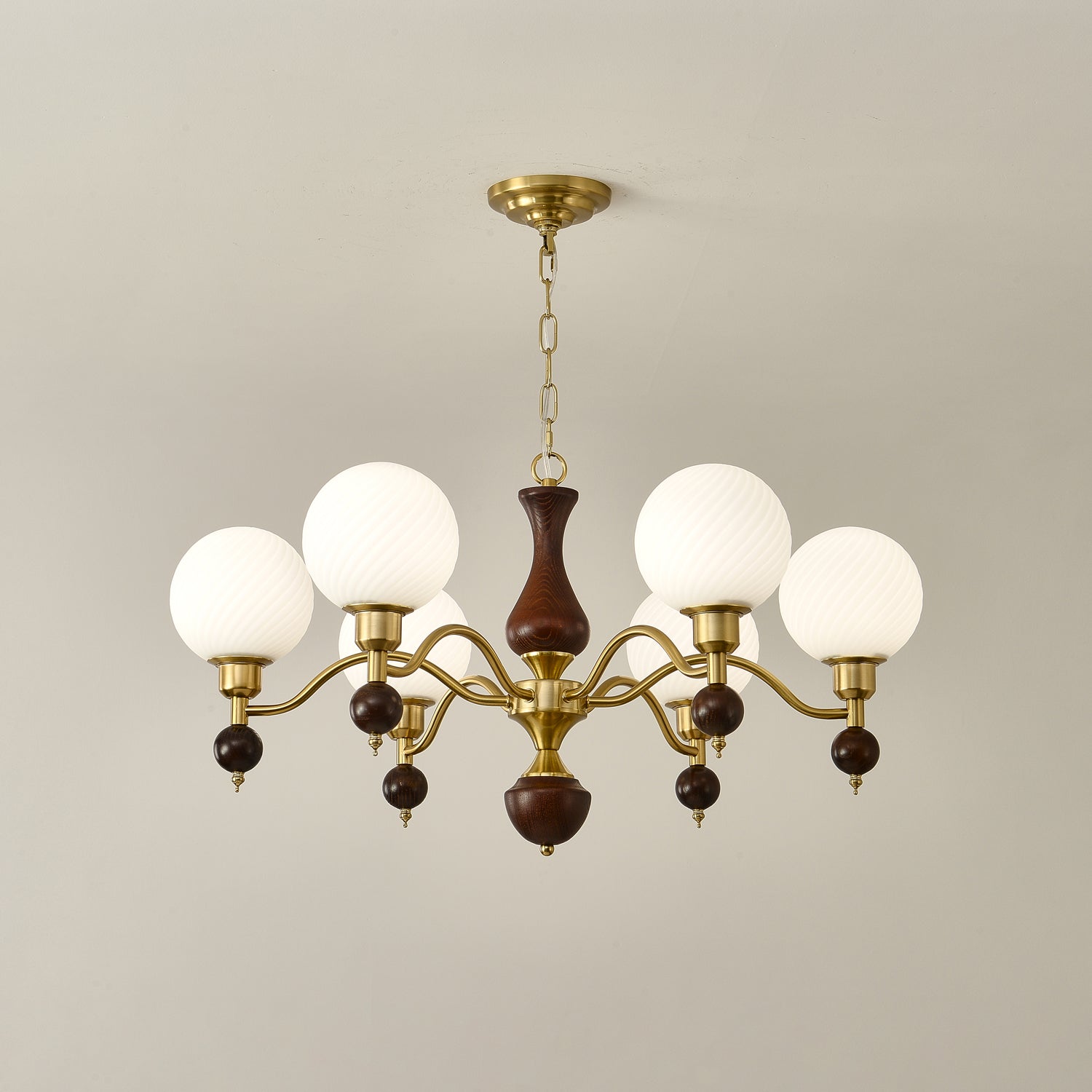 Aurora Globe Orb Walnuss Kronleuchter-Letslighting