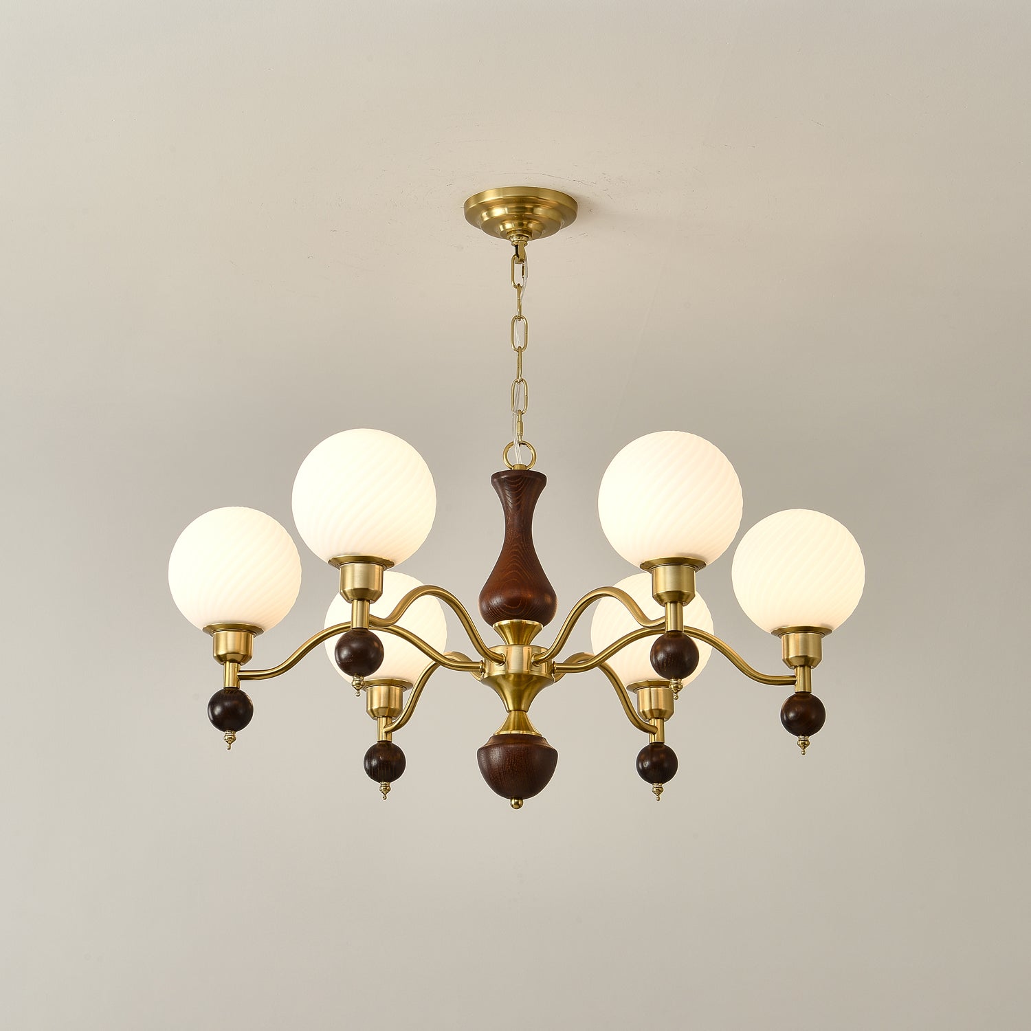 Aurora Globe Orb Walnuss Kronleuchter-Letslighting