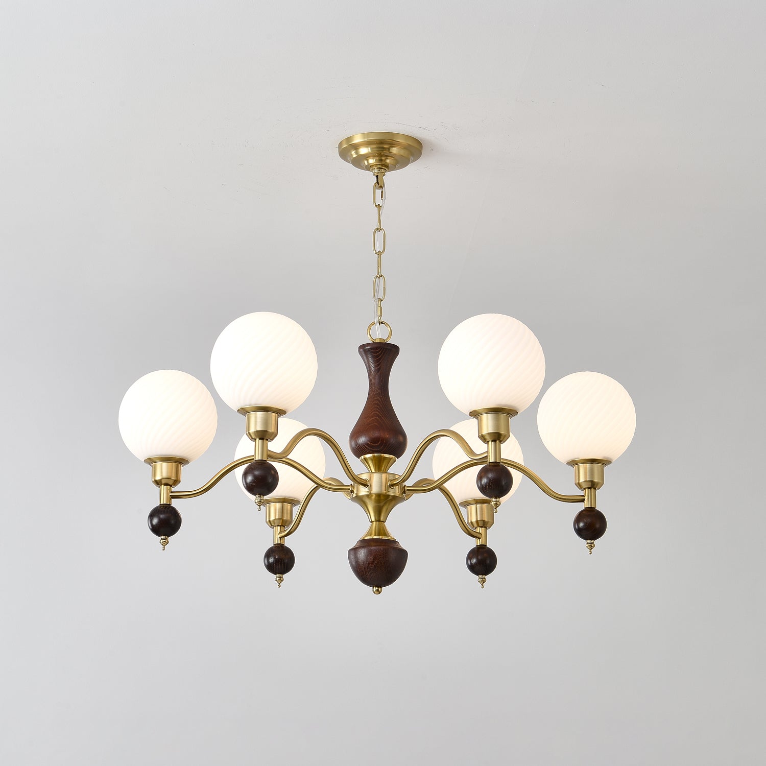 Aurora Globe Orb Walnuss Kronleuchter-Letslighting
