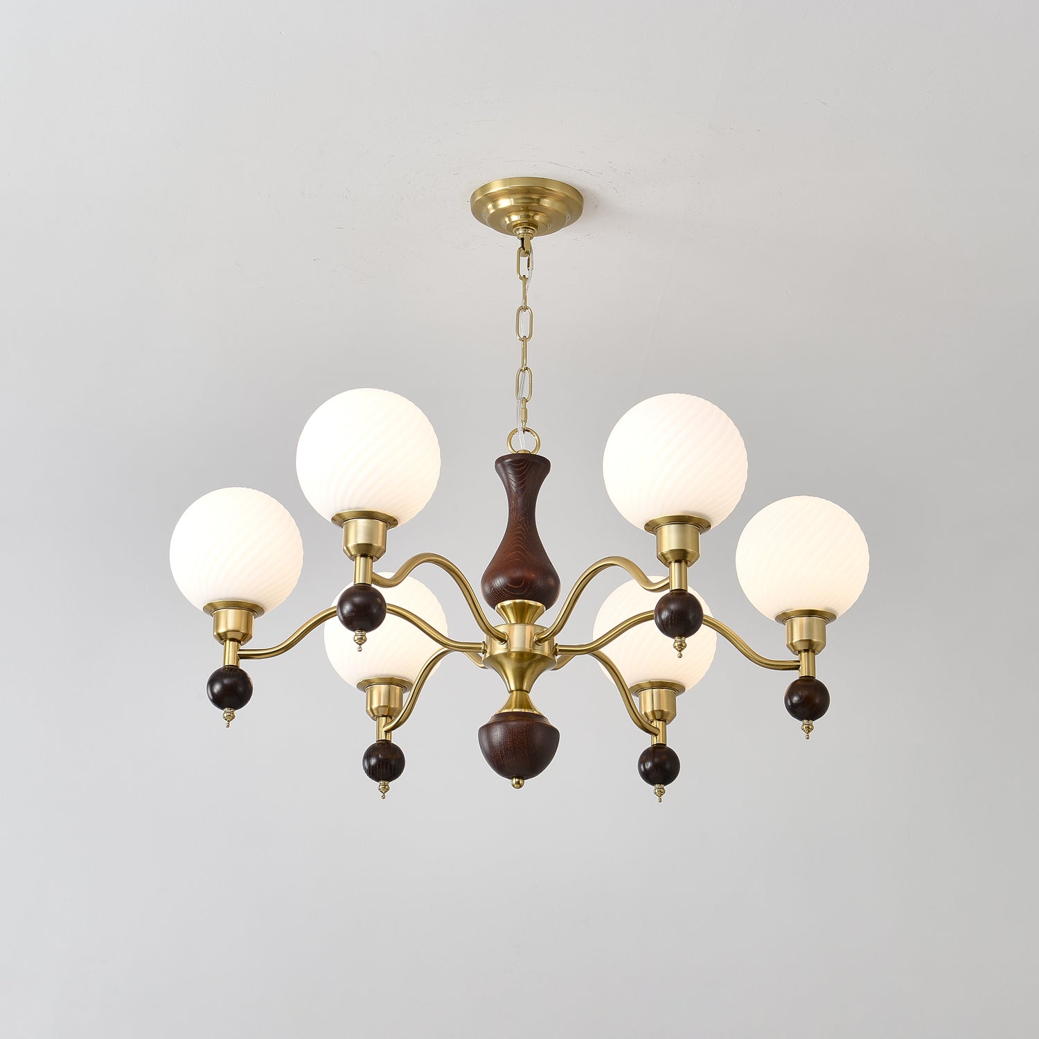 Aurora Globe Orb Walnuss Kronleuchter-Letslighting