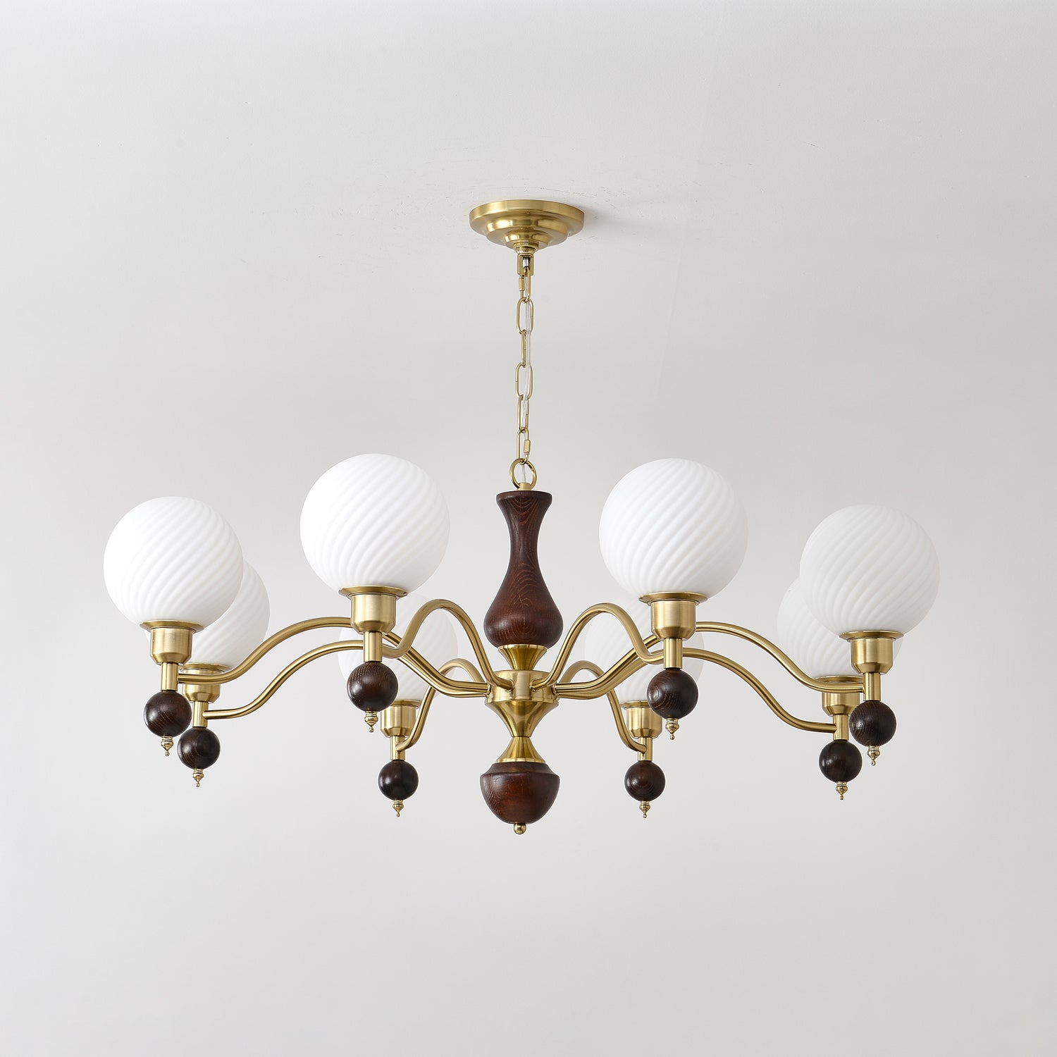 Aurora Globe Orb Walnuss Kronleuchter-Letslighting