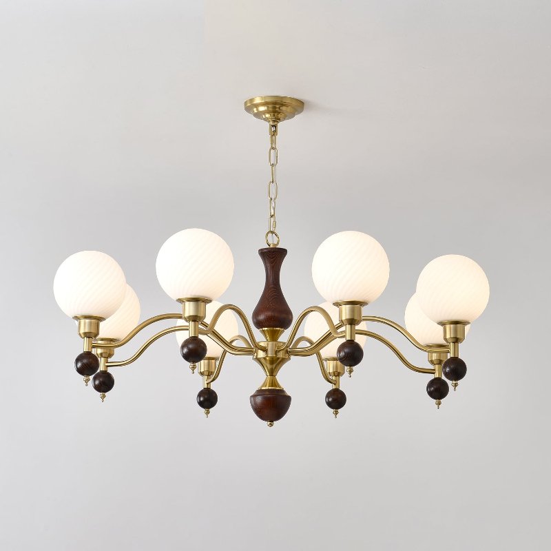 Aurora Globe Orb Walnuss Kronleuchter-Letslighting