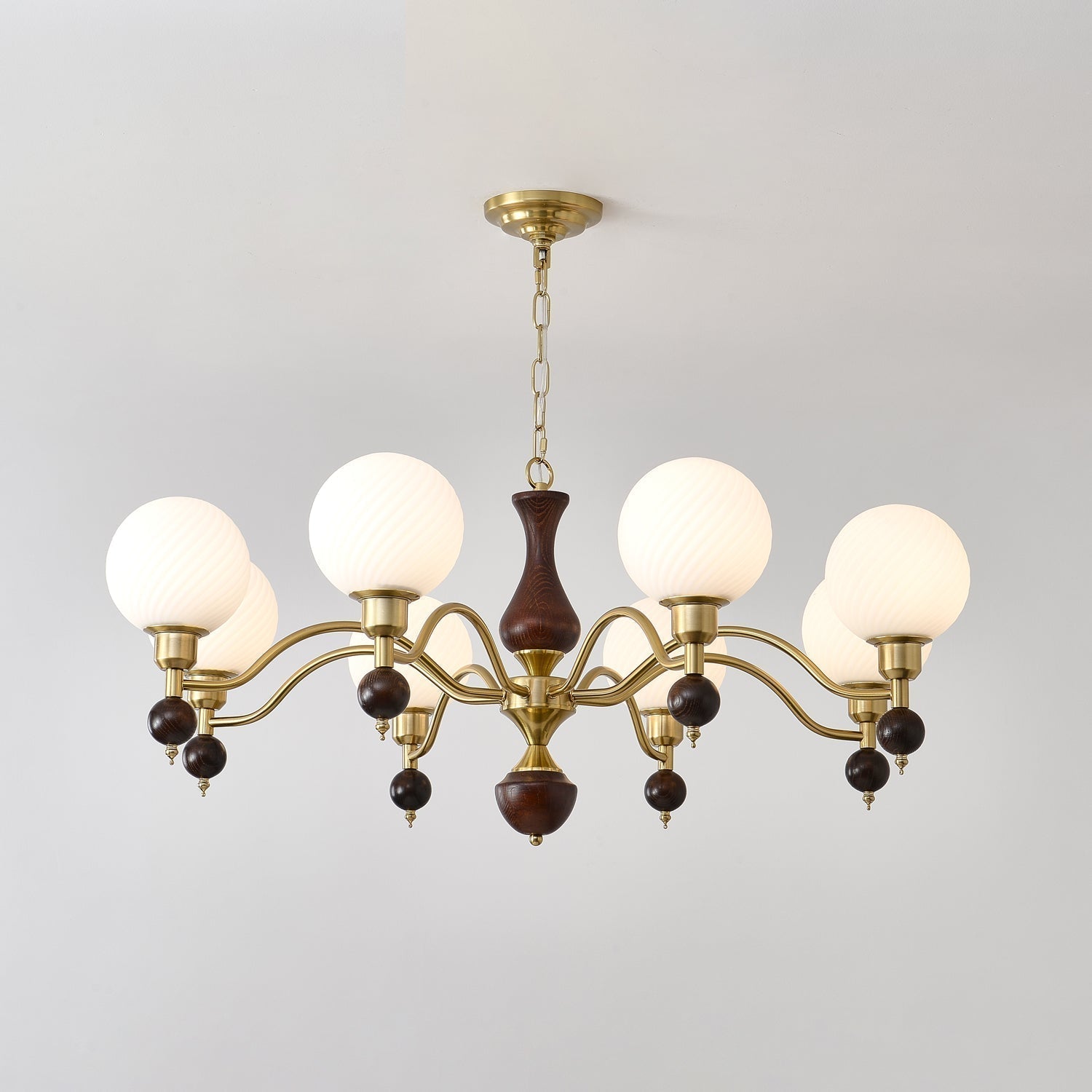 Aurora Globe Orb Walnuss Kronleuchter-Letslighting
