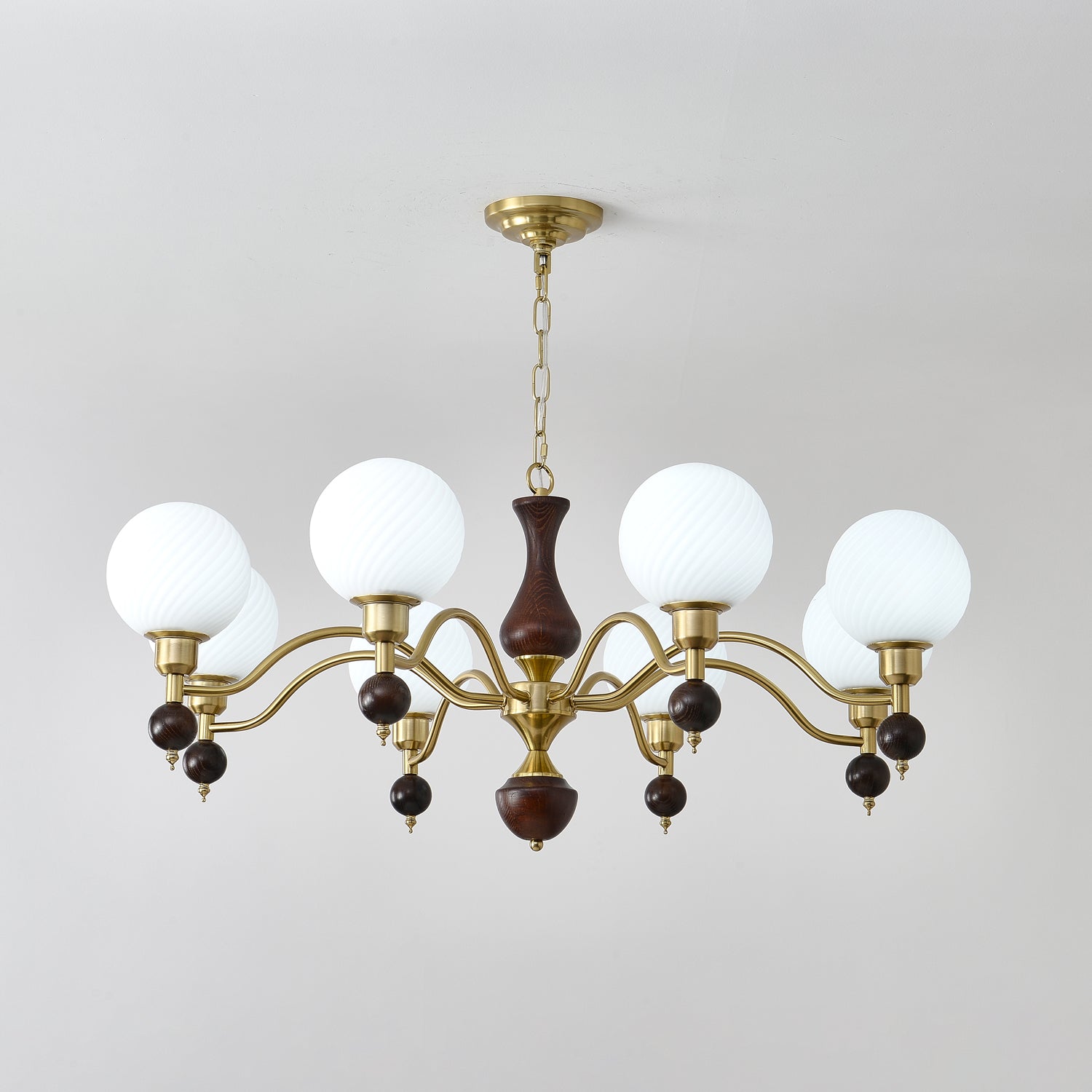 Aurora Globe Orb Walnuss Kronleuchter-Letslighting