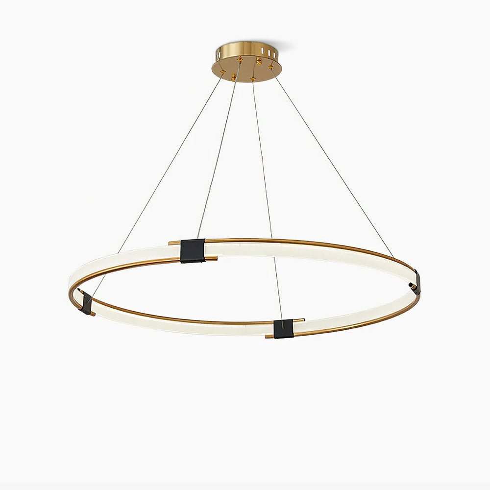 Lustra Chandelier Gold Ring LED Halo Modern - Letslighting