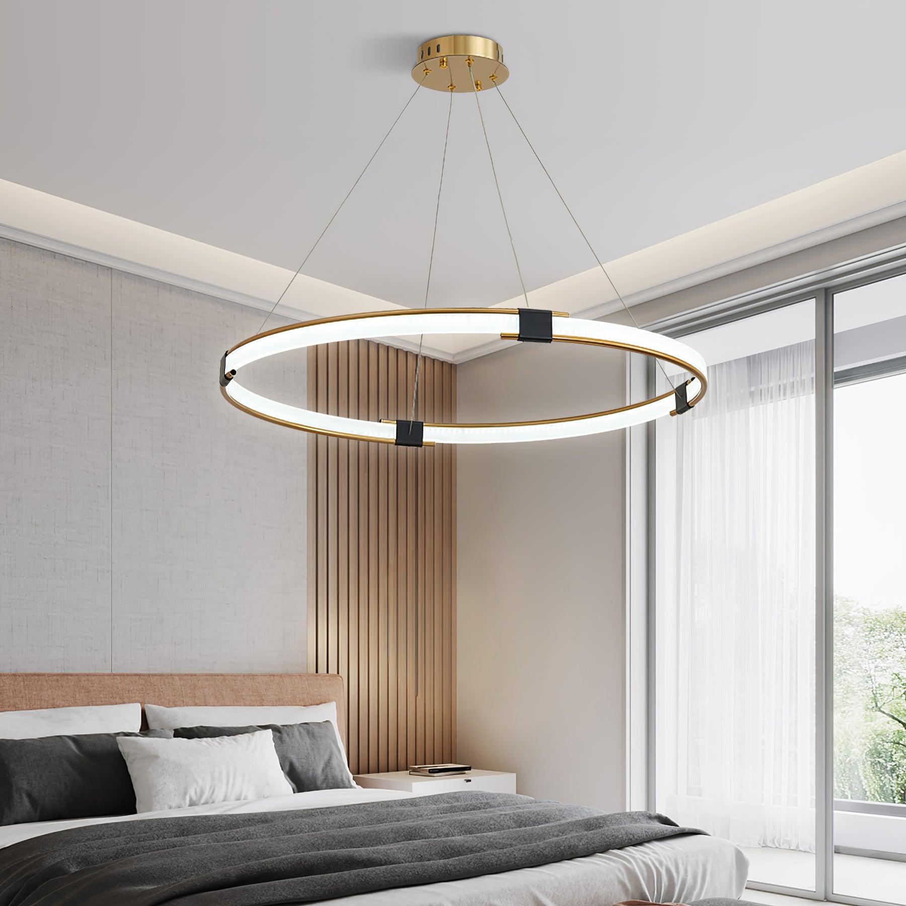 Lustra Kronleuchter Gold Ring LED Halo Modern-Letslighting