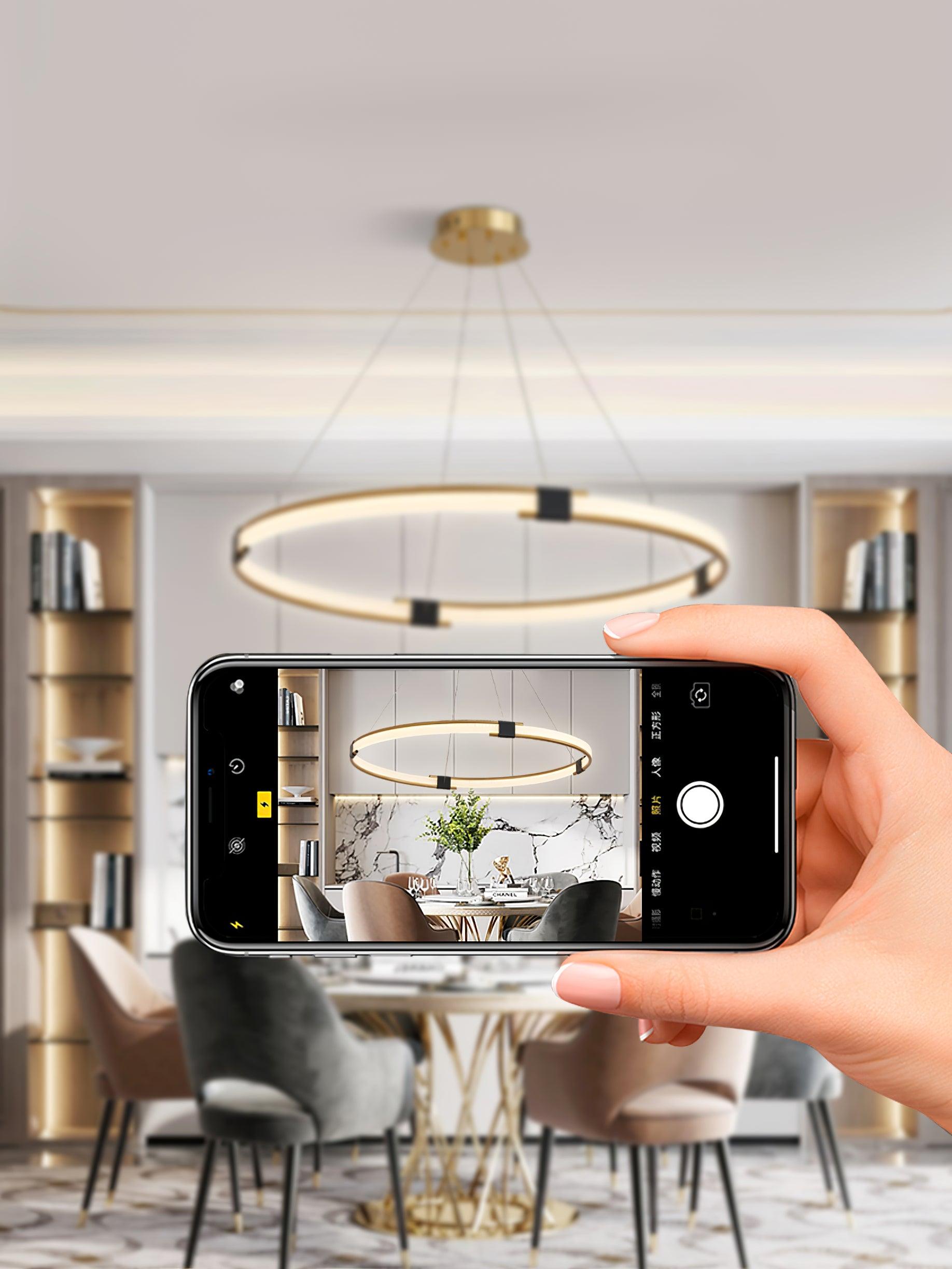 Lustra Kronleuchter Gold Ring LED Halo Modern-Letslighting