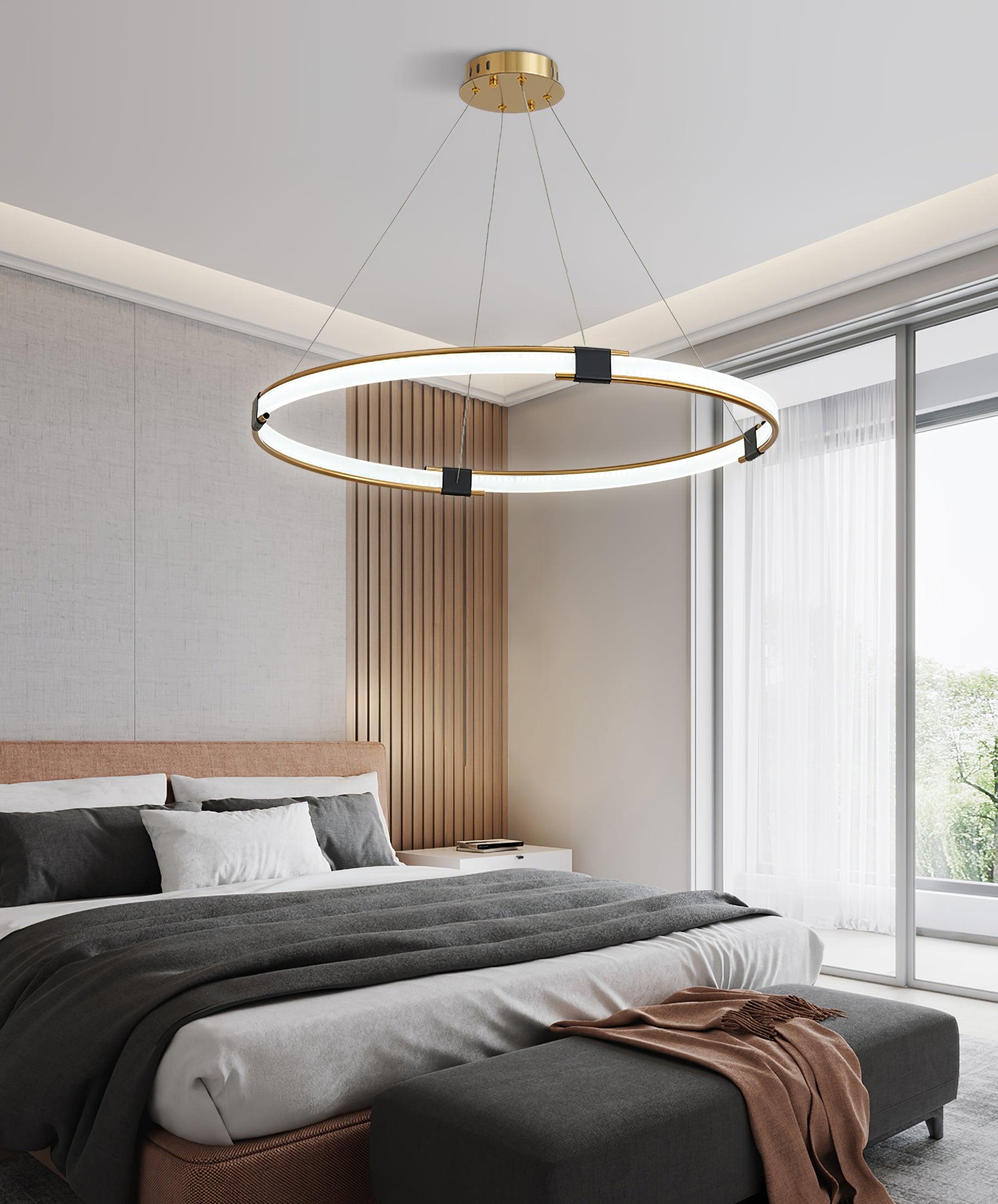 Lustra Kronleuchter Gold Ring LED Halo Modern-Letslighting
