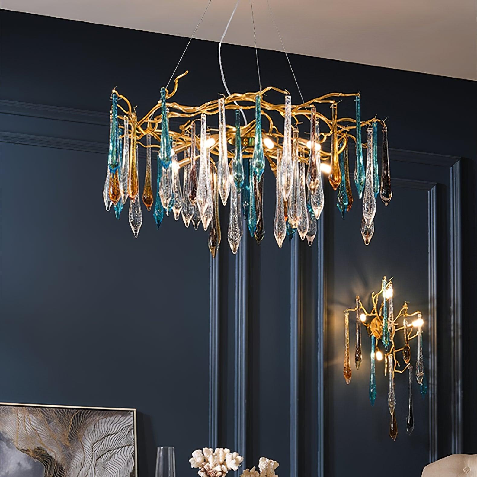 Aurora Kronleuchter Tropfenglas Luxe-Letslighting