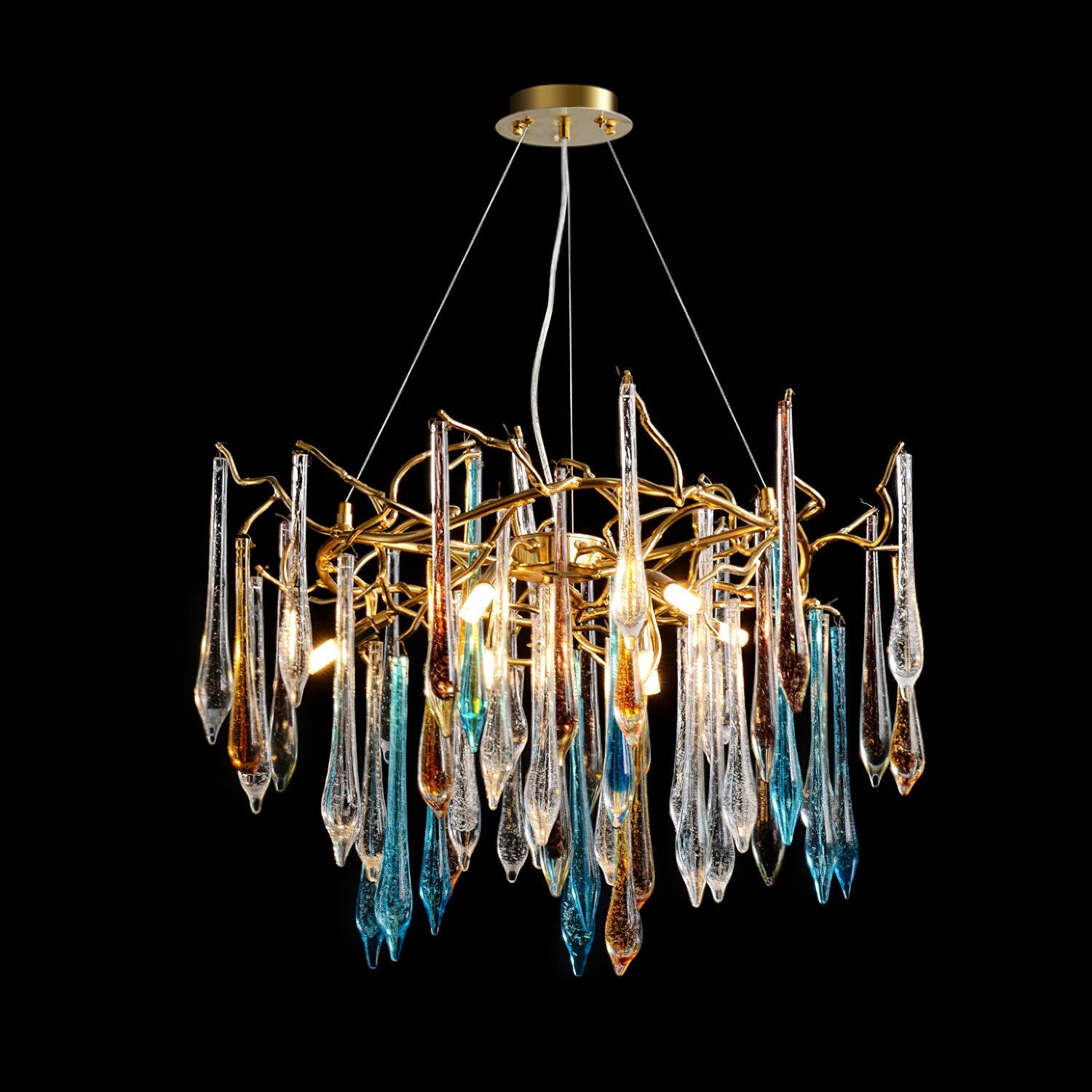 Aurora Kronleuchter Tropfenglas Luxe-Letslighting