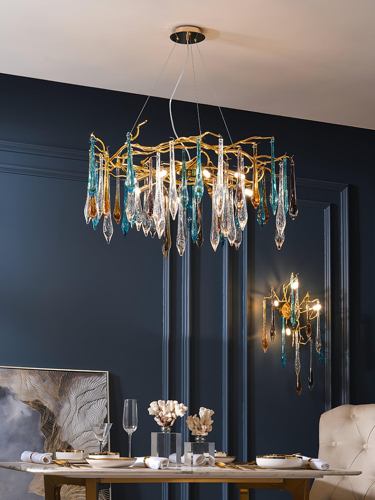 Aurora Kronleuchter Tropfenglas Luxe-Letslighting