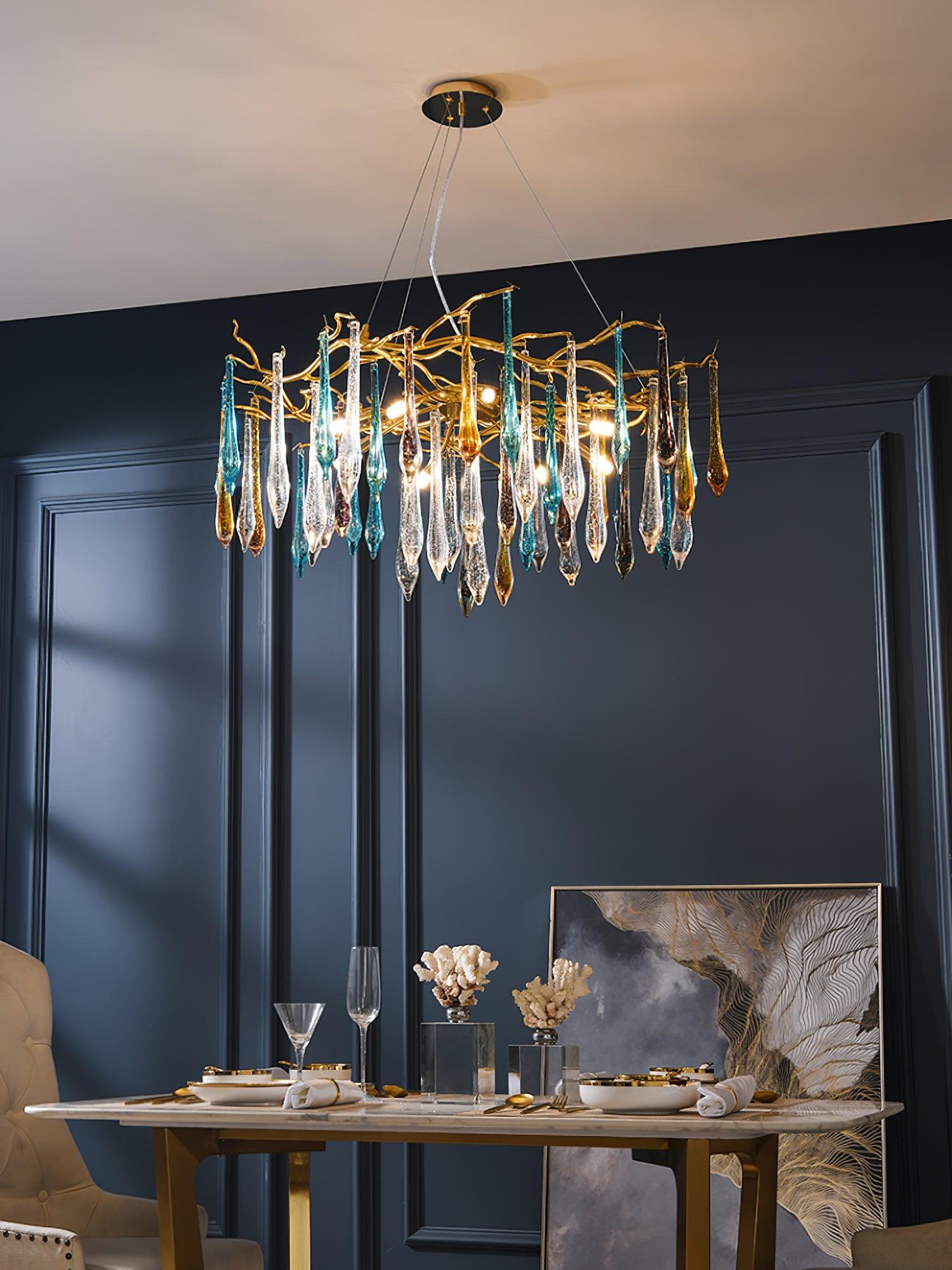 Aurora Kronleuchter Tropfenglas Luxe-Letslighting
