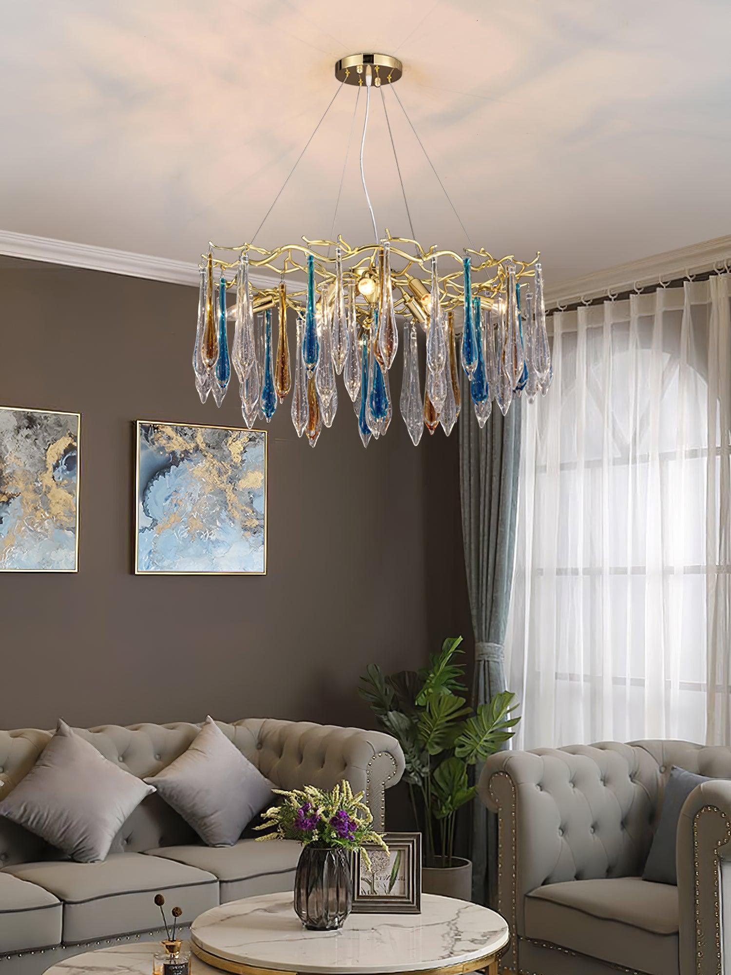 Aurora Kronleuchter Tropfenglas Luxe-Letslighting