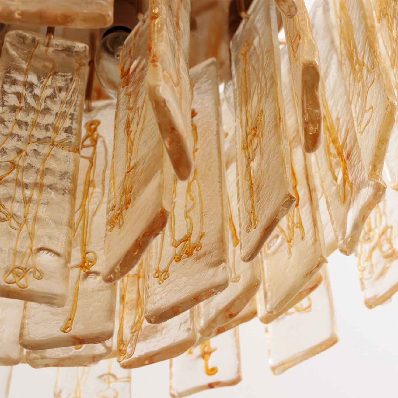 Aurora Chandelier Golden Amber Glass Layered Geometric Luxury - Neutralighting