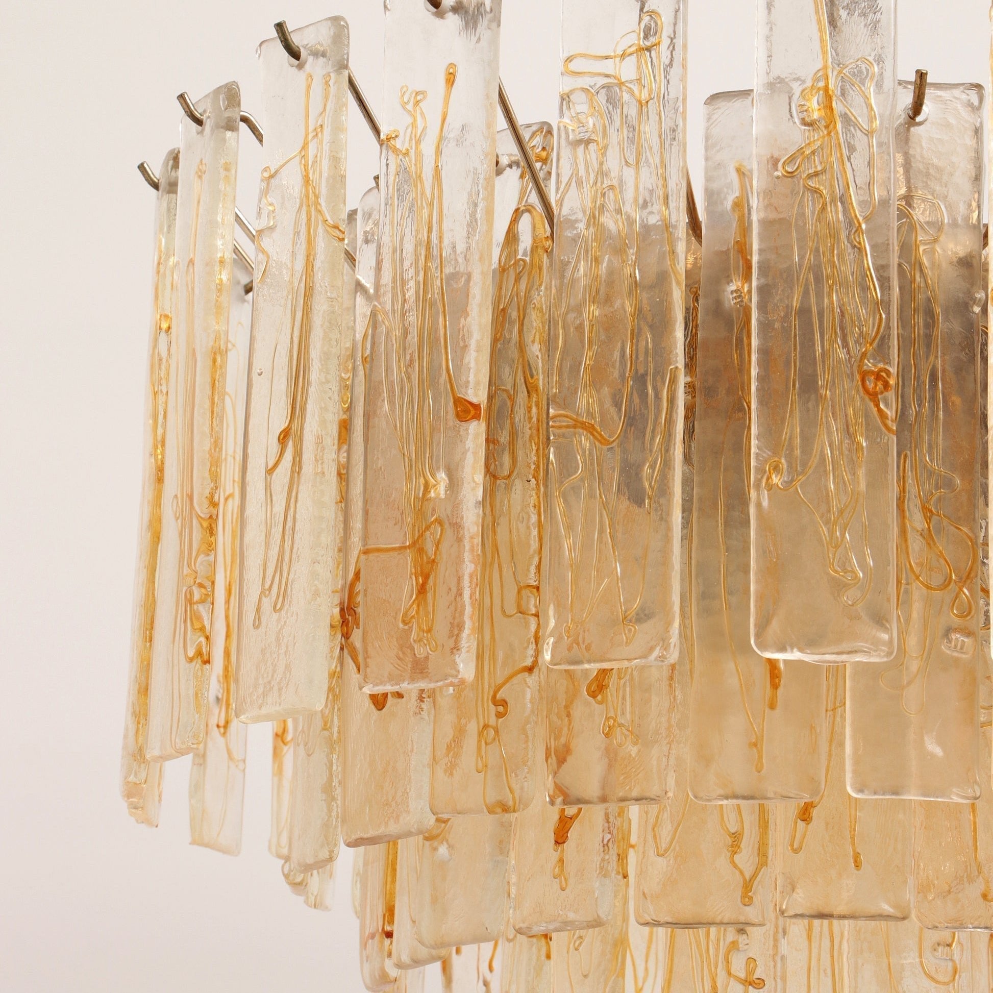 Aurora Chandelier Golden Amber Glass Layered Geometric Luxury - Neutralighting