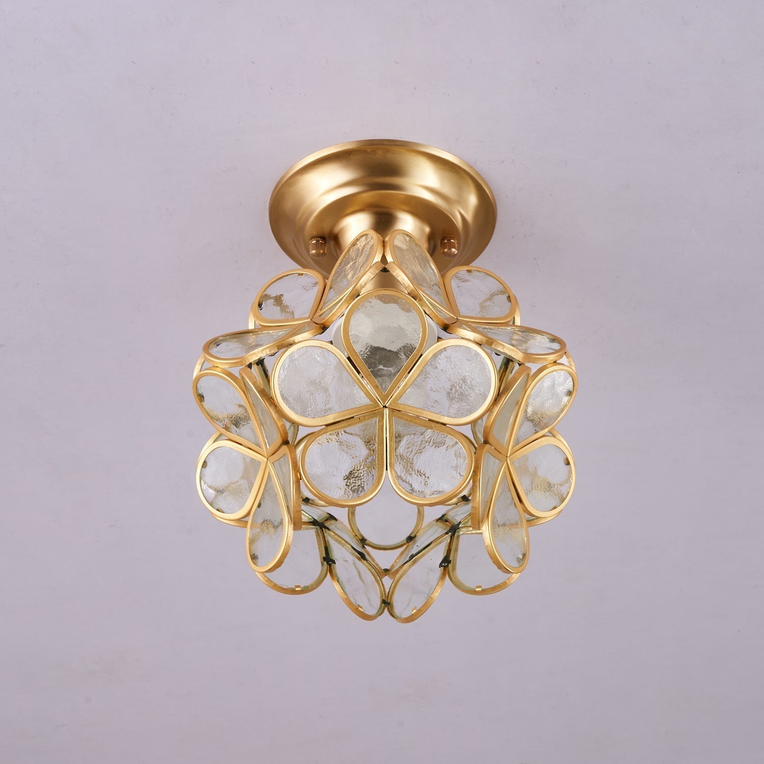 Ullaeiel Postmoderne Luxus-Deckenleuchte Bloom aus goldenem Glas-Letslighting