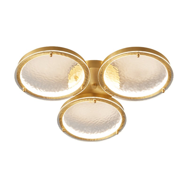 Itale Unique Rings Deckenleuchte aus Goldenem Messing und Glas-Letslighting