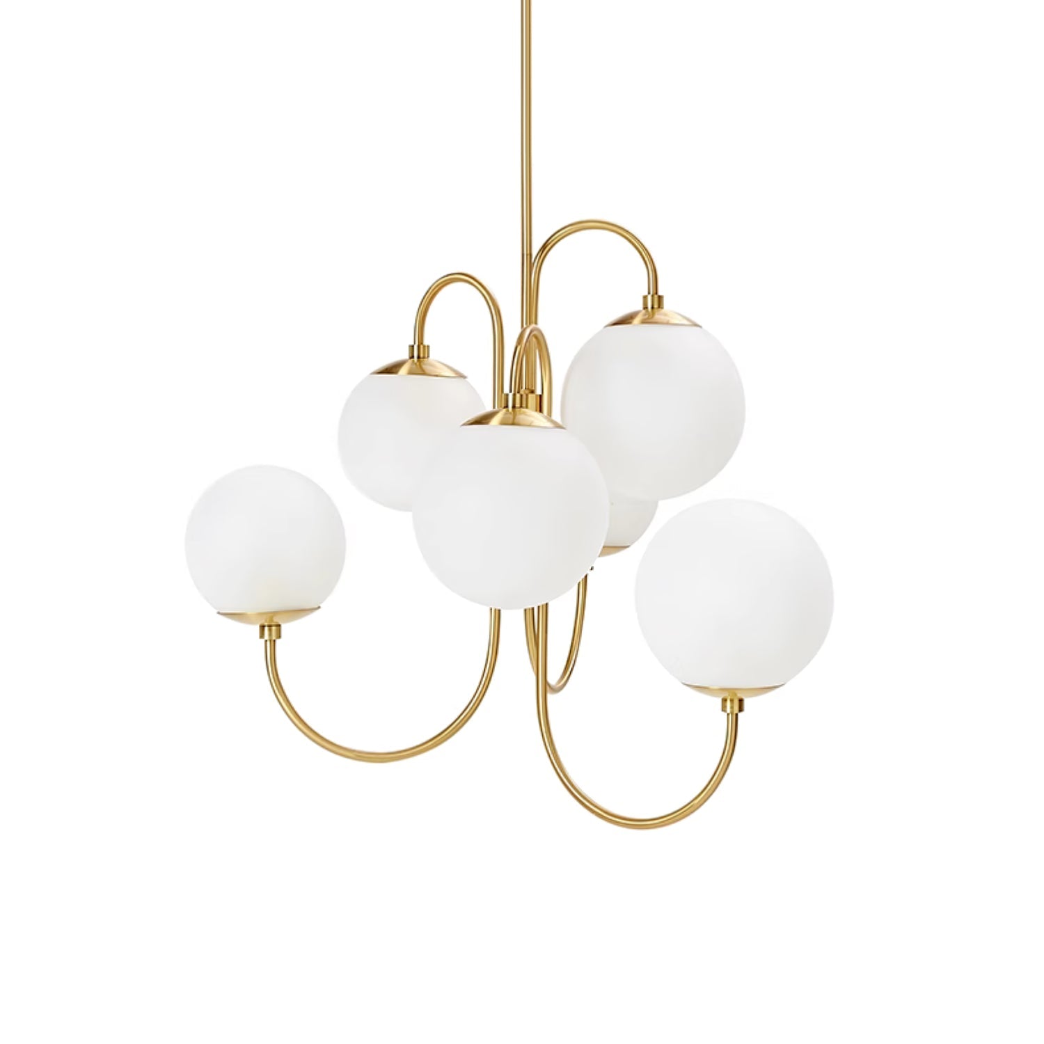 Lustra Kronleuchter Messing Globe Cluster Gebogener Arm-Letslighting