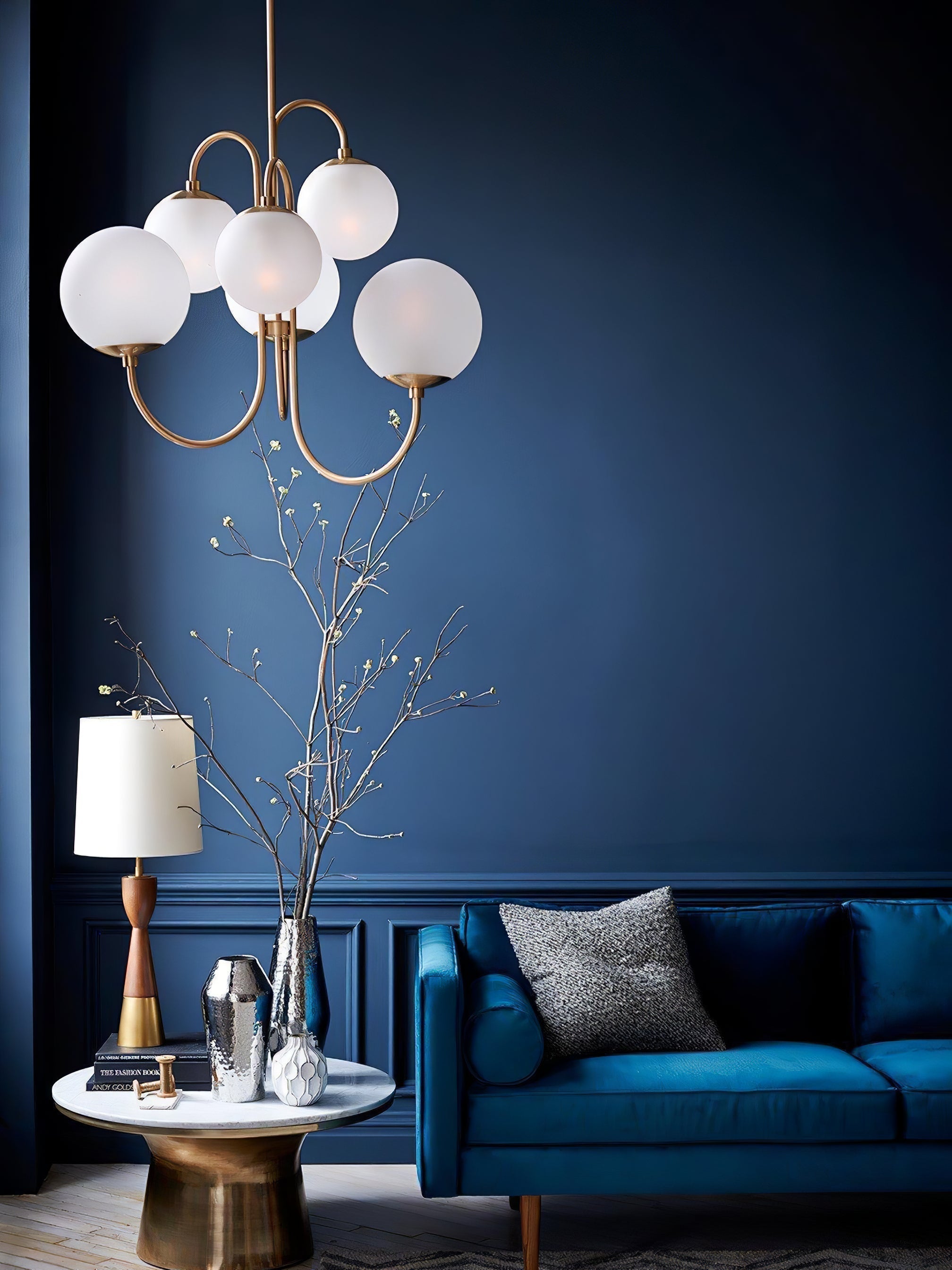 Lustra Kronleuchter Messing Globe Cluster Gebogener Arm-Letslighting