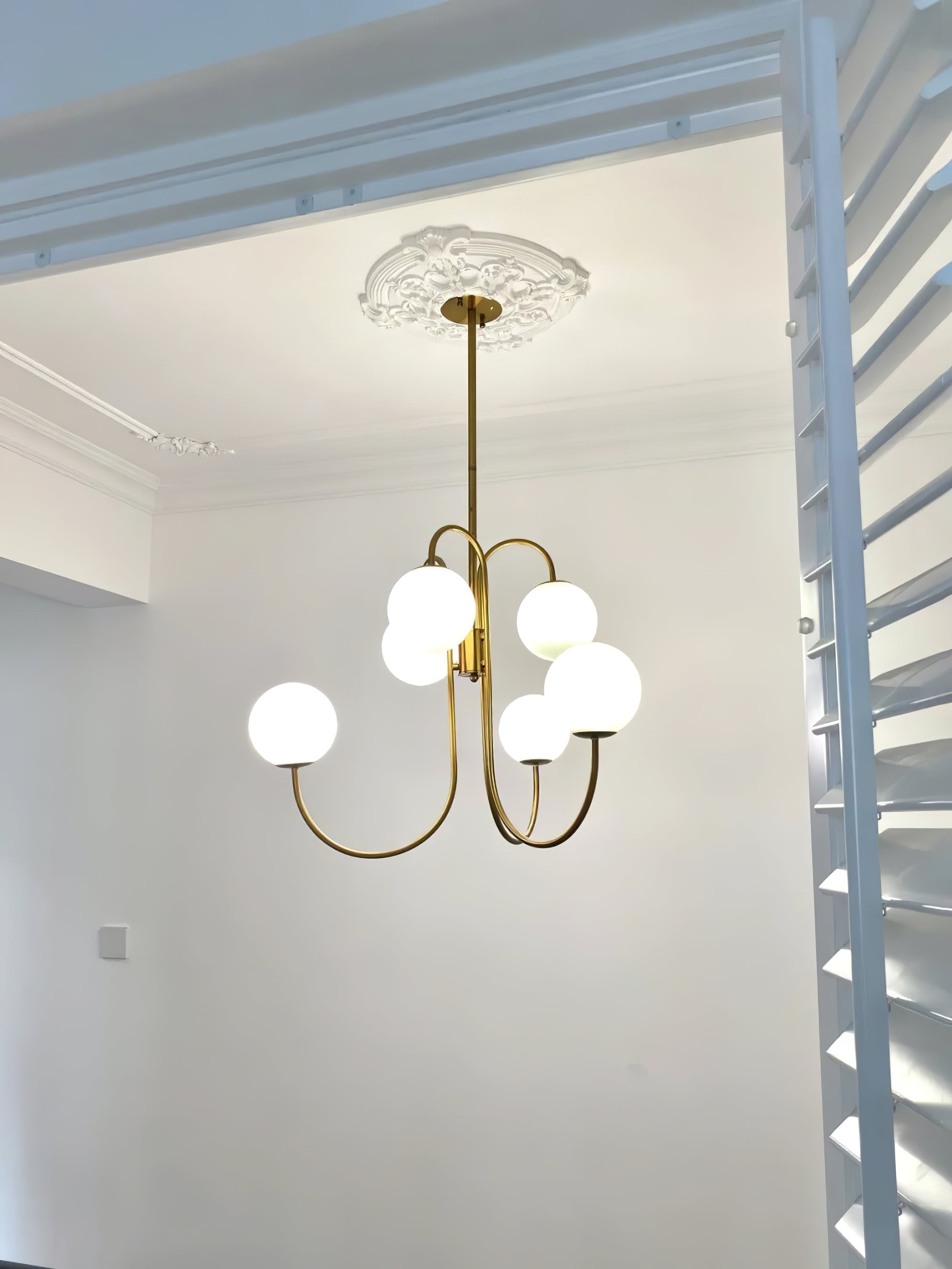 Lustra Kronleuchter Messing Globe Cluster Gebogener Arm-Letslighting