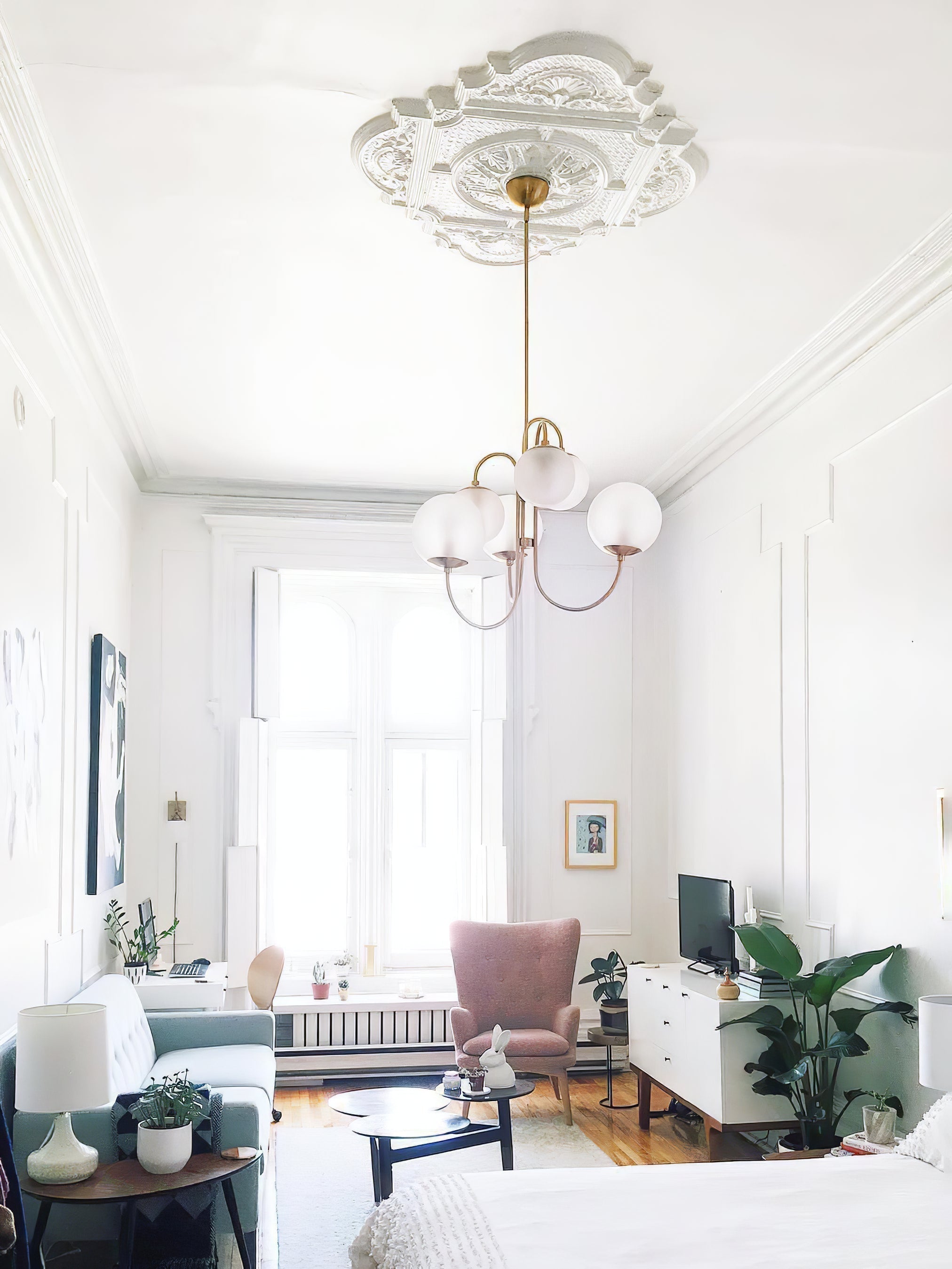 Lustra Kronleuchter Messing Globe Cluster Gebogener Arm-Letslighting