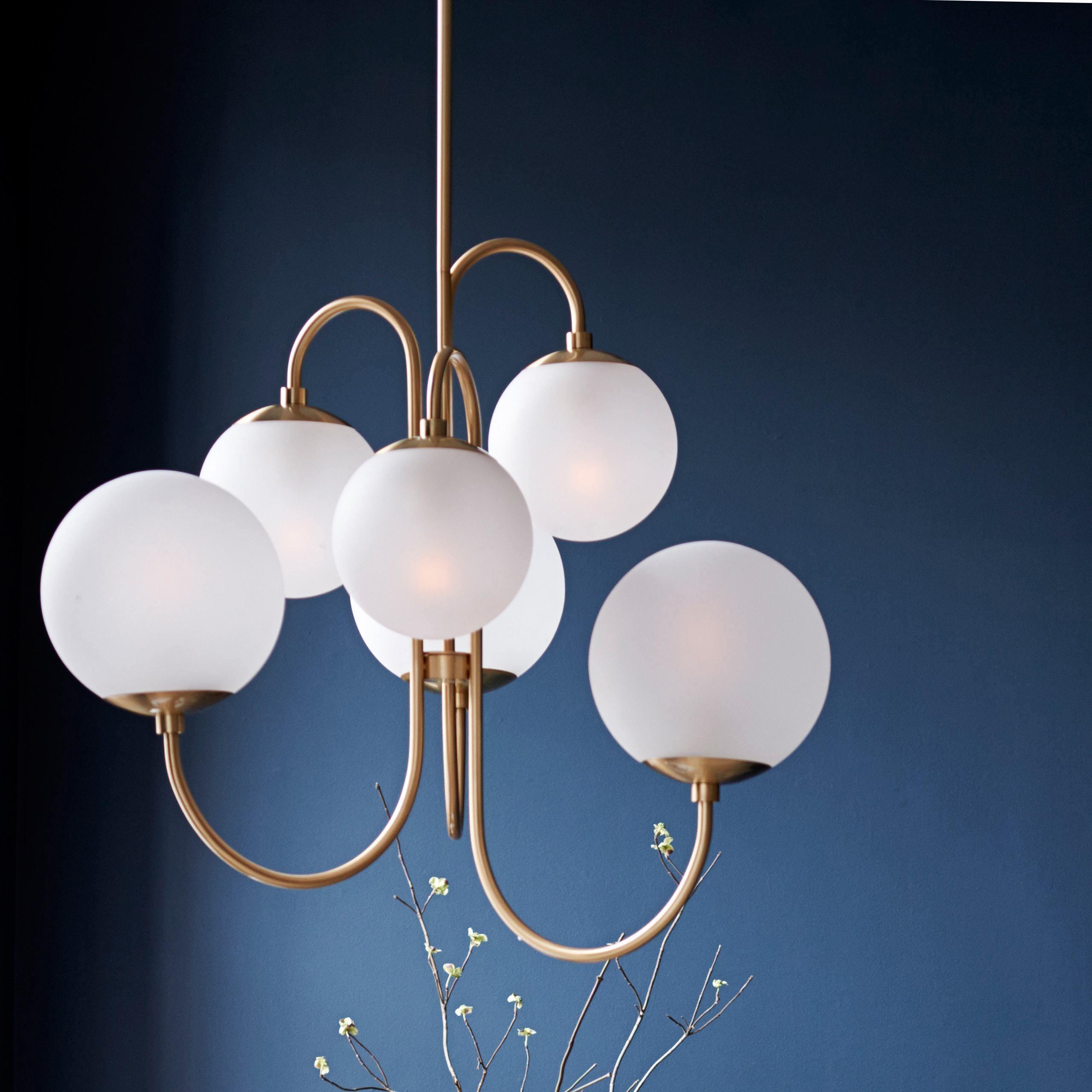 Lustra Kronleuchter Messing Globe Cluster Gebogener Arm-Letslighting