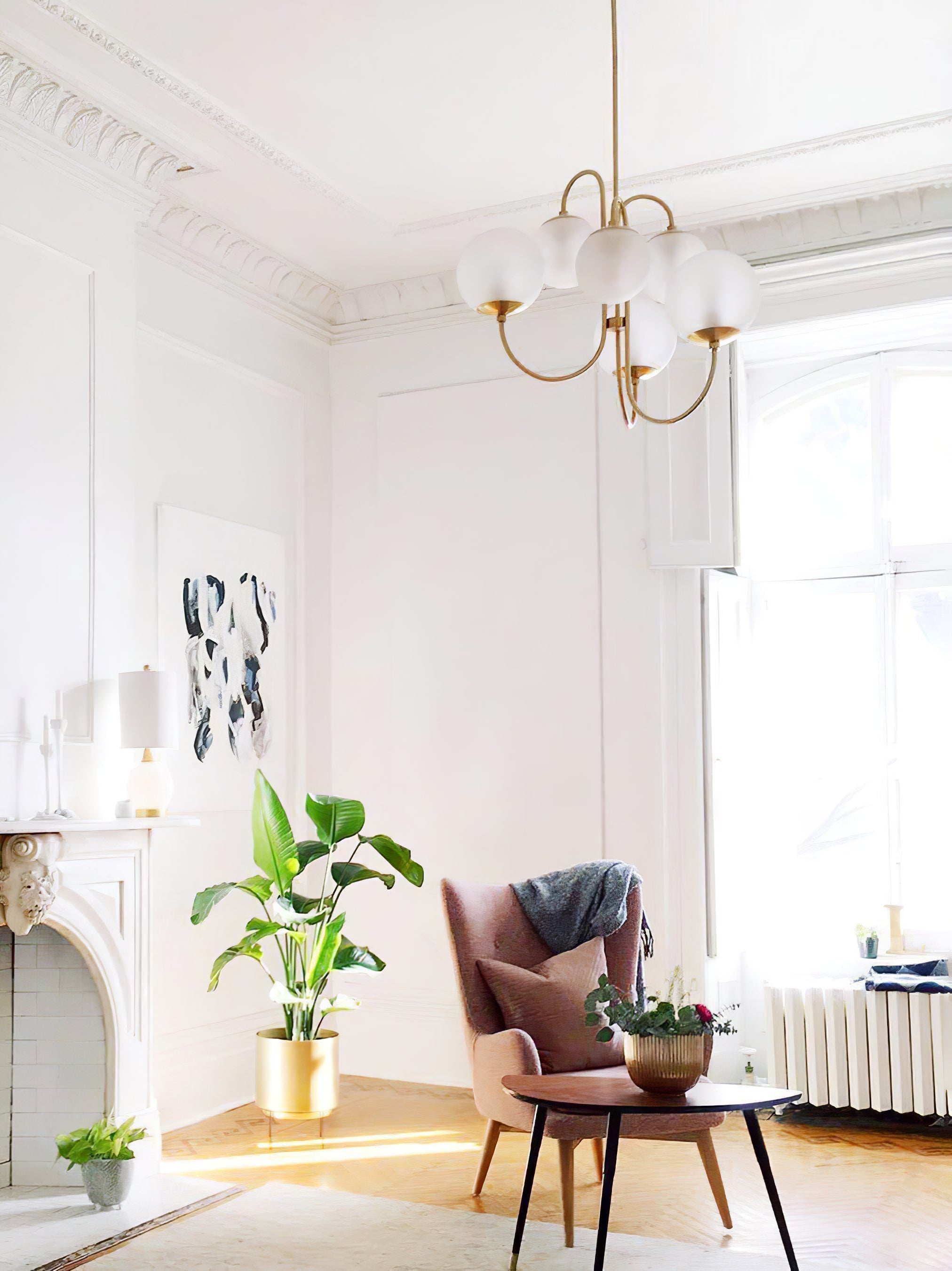 Lustra Kronleuchter Messing Globe Cluster Gebogener Arm-Letslighting