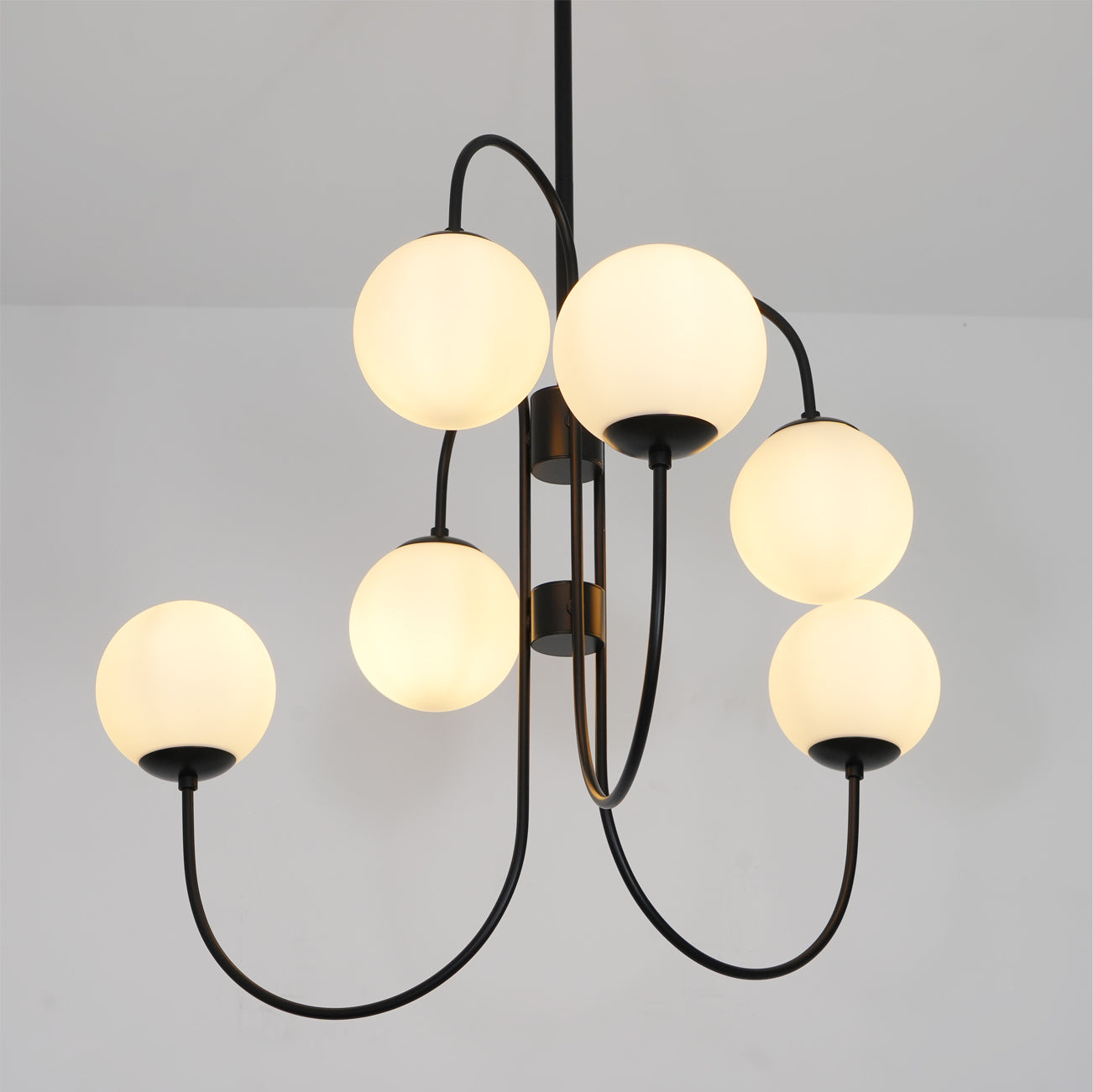 Lustra Kronleuchter Messing Globe Cluster Gebogener Arm-Letslighting
