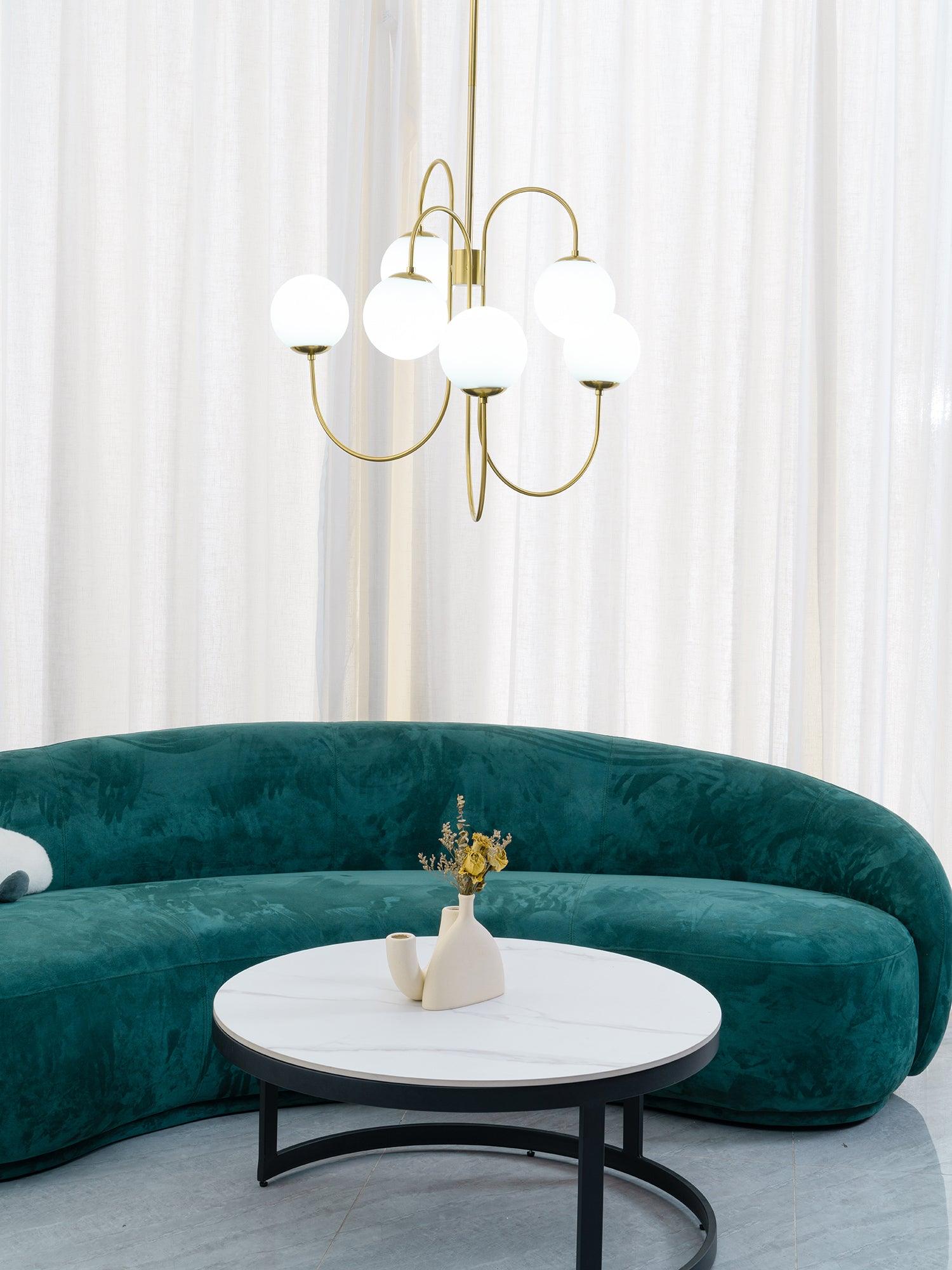Lustra Kronleuchter Messing Globe Cluster Gebogener Arm-Letslighting