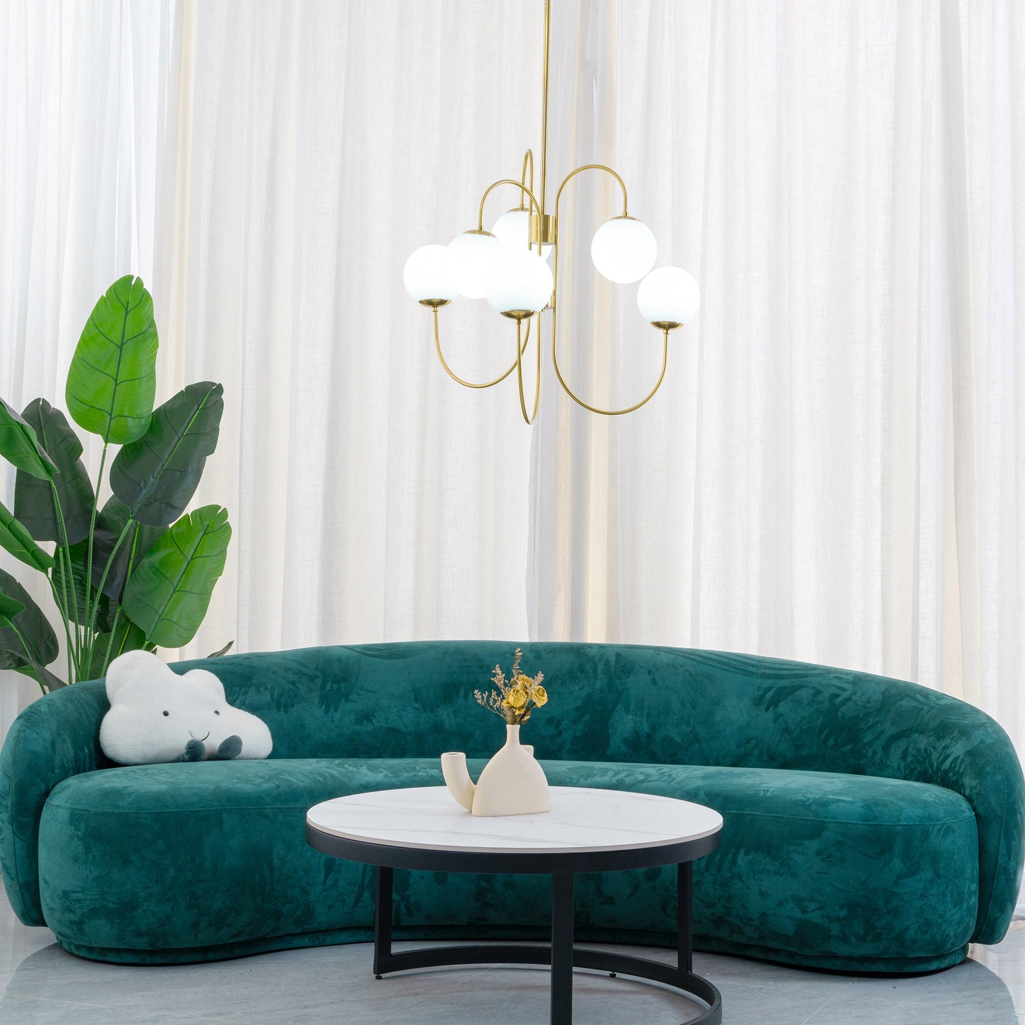 Lustra Kronleuchter Messing Globe Cluster Gebogener Arm-Letslighting