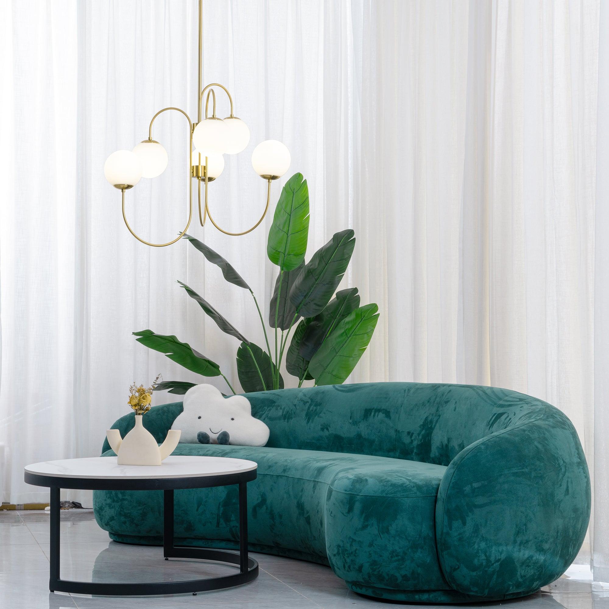 Lustra Kronleuchter Messing Globe Cluster Gebogener Arm-Letslighting