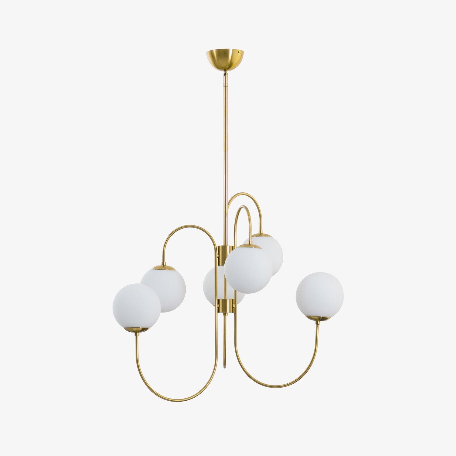 Lustra Kronleuchter Messing Globe Cluster Gebogener Arm-Letslighting