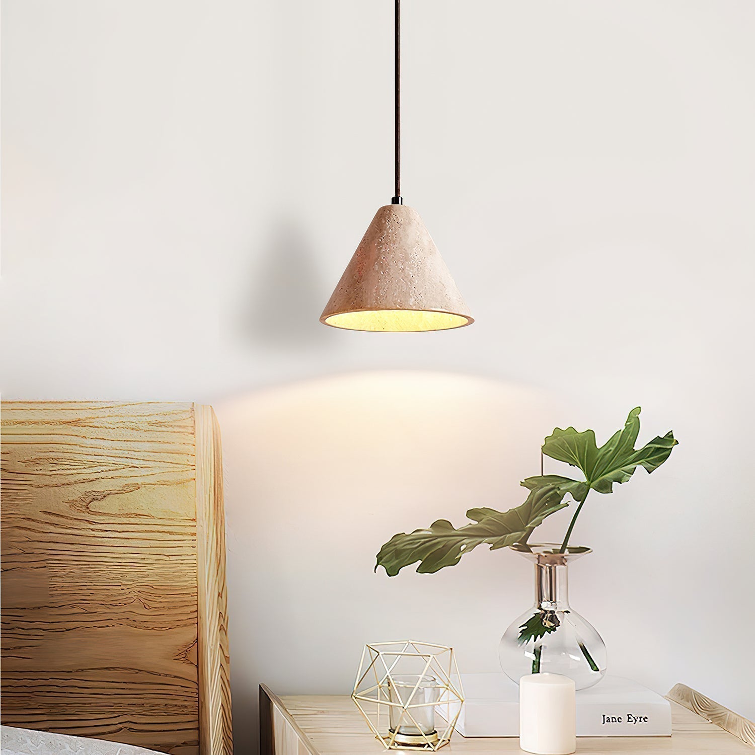 Cezoriel Conical Travertine Pendant Light - Neutralighting
