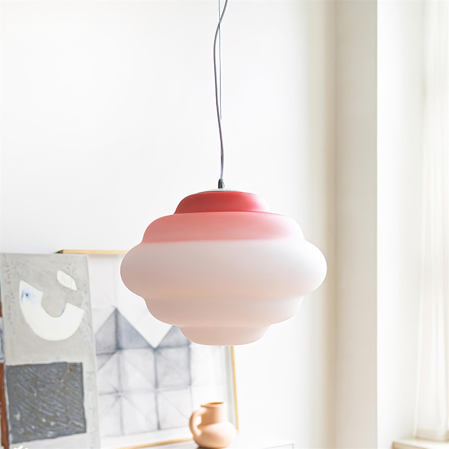 Eurvenara Premium Nordic Art Cloudy Glas Pendelleuchte-Letslighting
