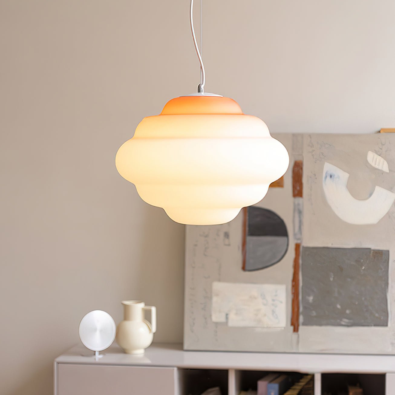 Eurvenara Premium Nordic Art Cloudy Glas Pendelleuchte-Letslighting