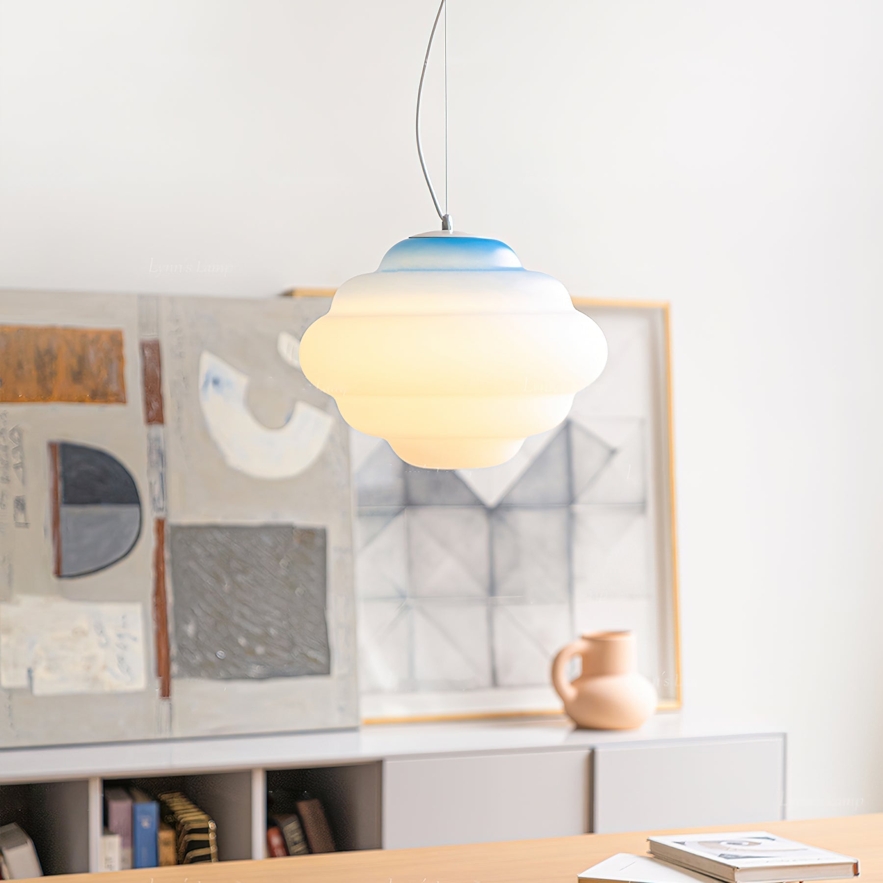Eurvenara Premium Nordic Art Cloudy Glas Pendelleuchte-Letslighting