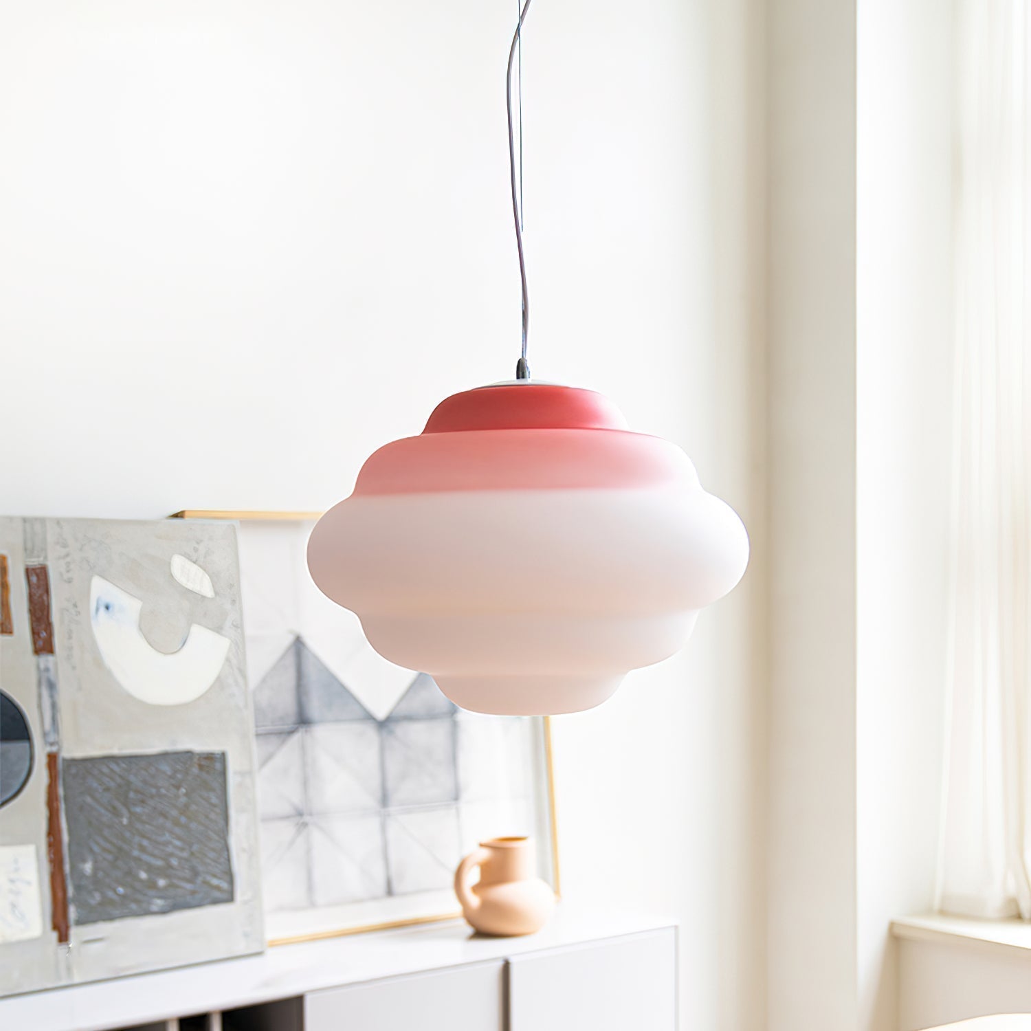 Eurvenara Premium Nordic Art Cloudy Glas Pendelleuchte-Letslighting
