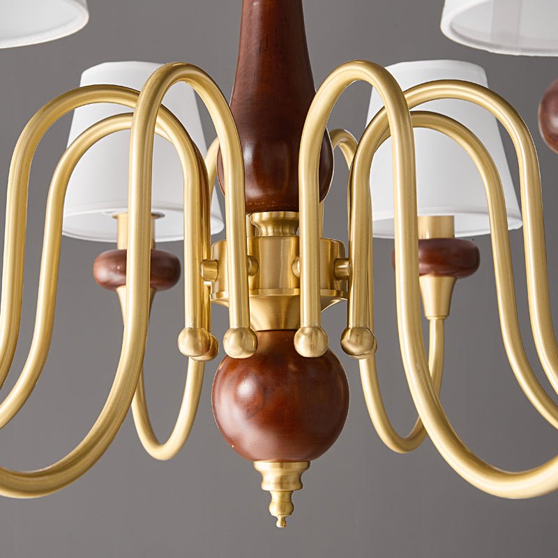 Zovena Klassische Eleganz Vintage Stoff Holz Kronleuchter-Letslighting