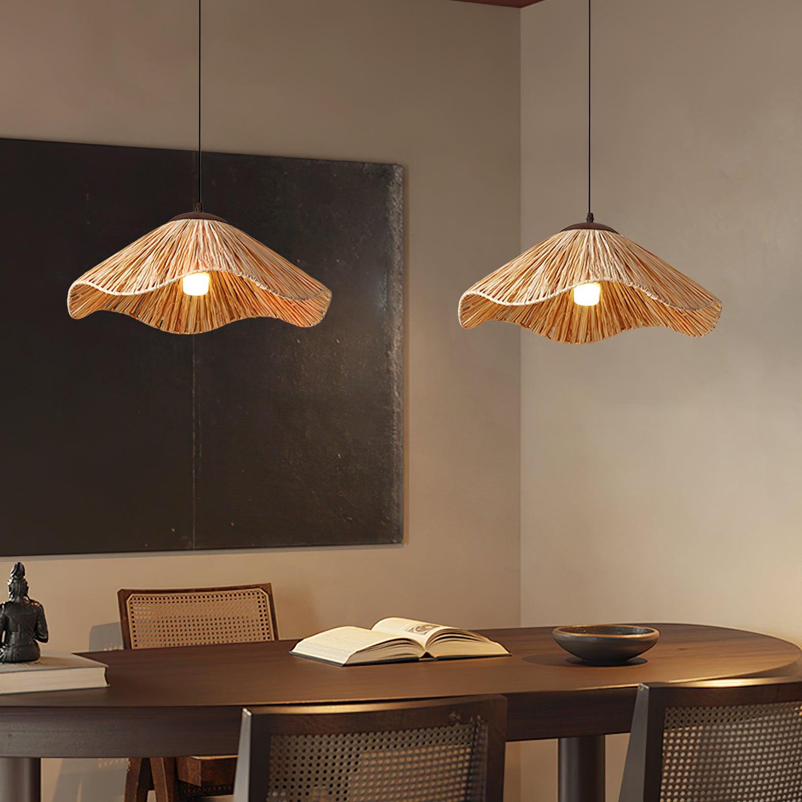 Firan Stroh Boho-Pendelleuchte-Letslighting