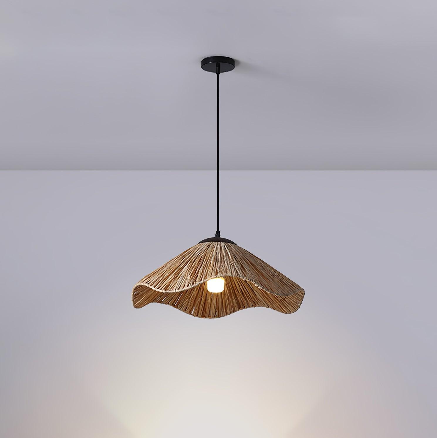 Firan Stroh Boho-Pendelleuchte-Letslighting