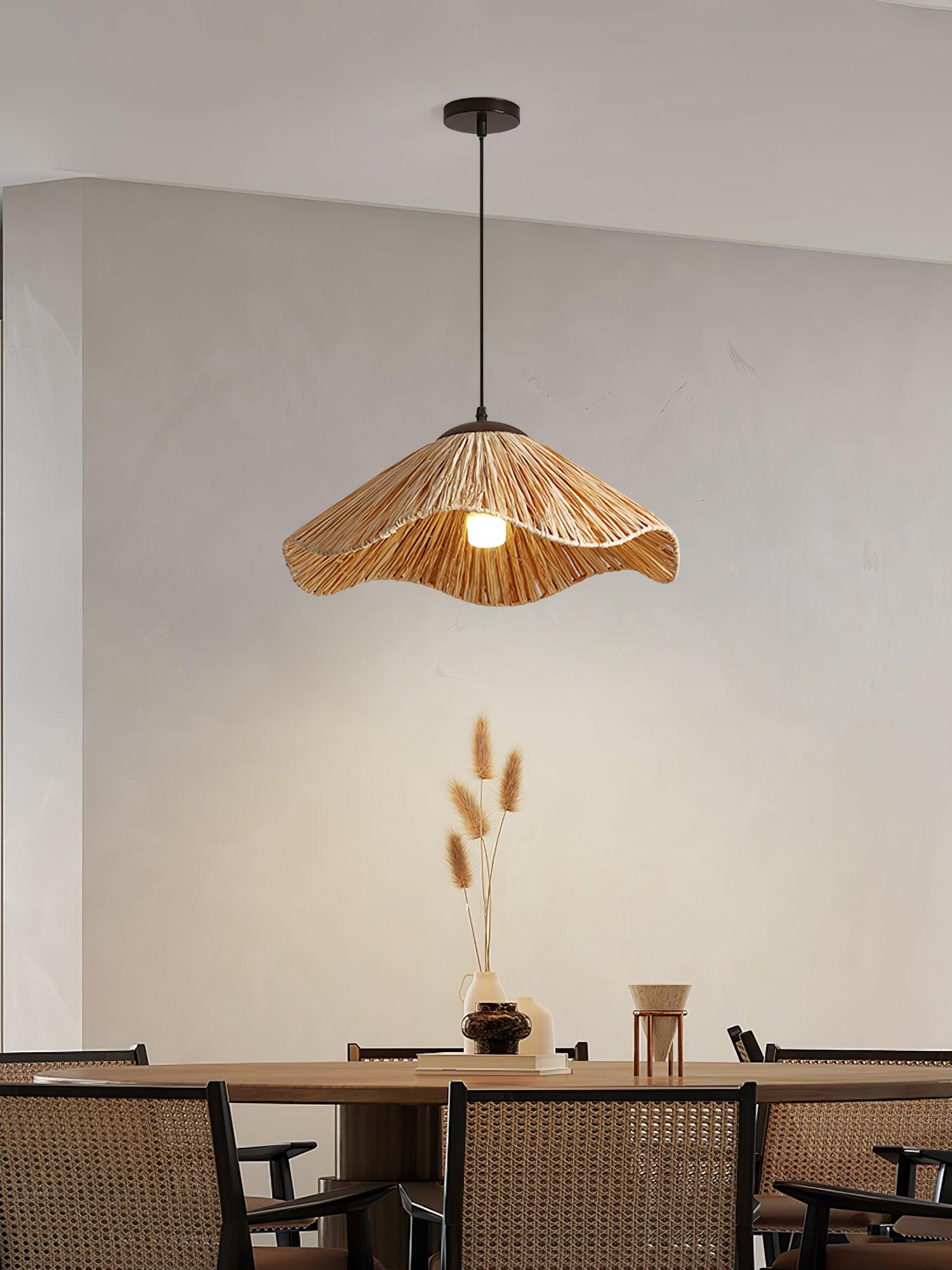 Firan Stroh Boho-Pendelleuchte-Letslighting