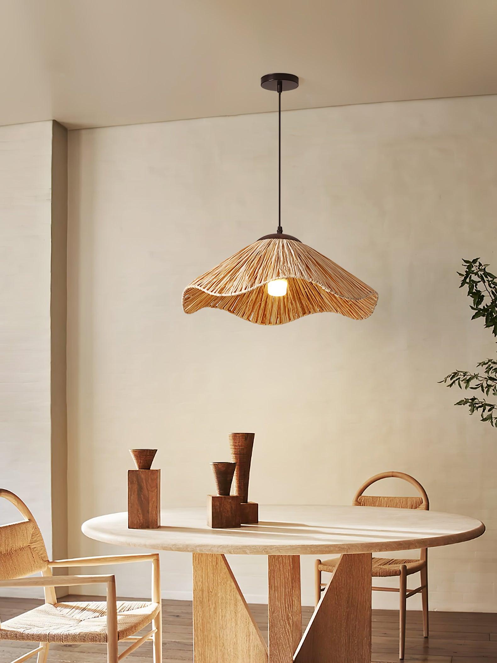 Firan Stroh Boho-Pendelleuchte-Letslighting