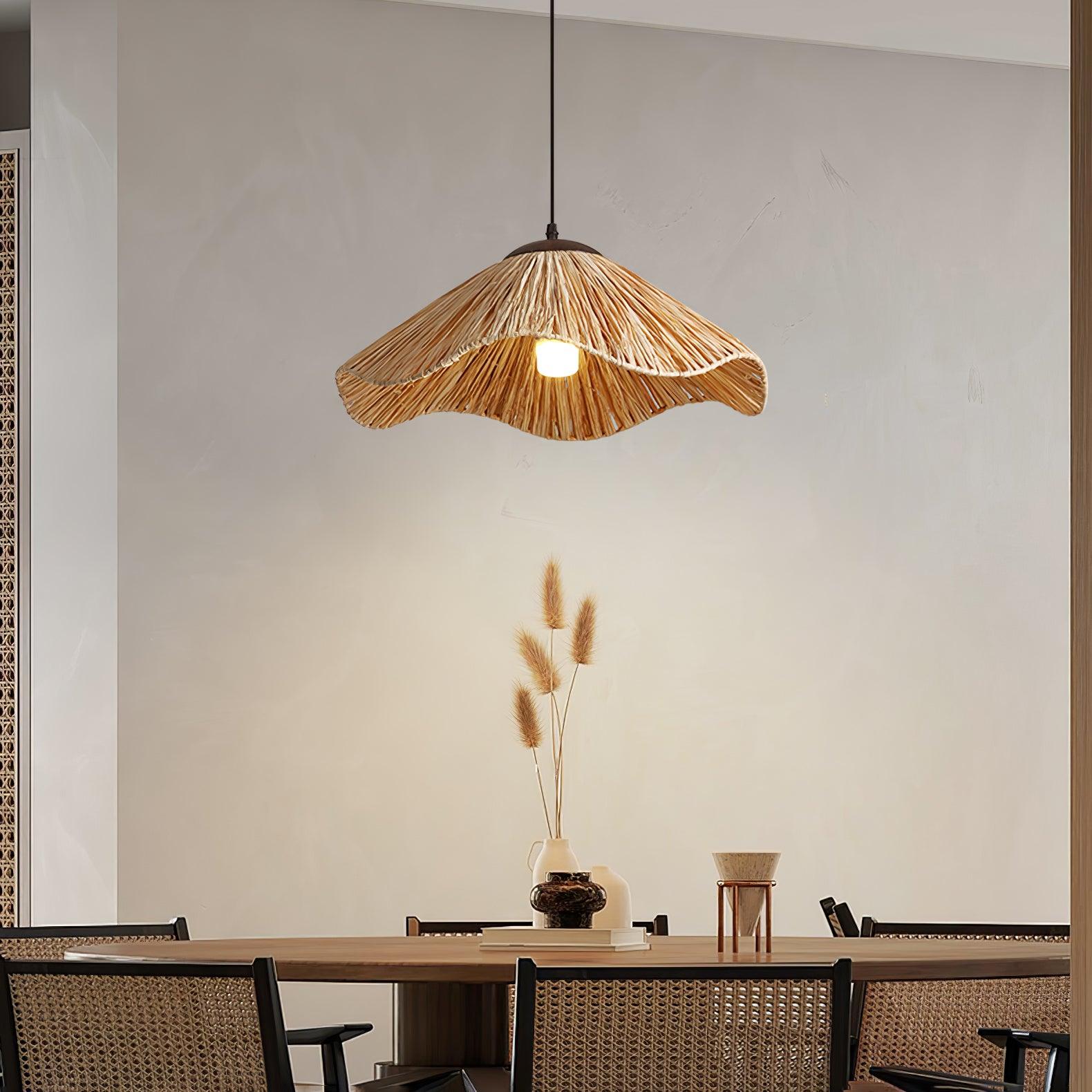 Firan Stroh Boho-Pendelleuchte-Letslighting