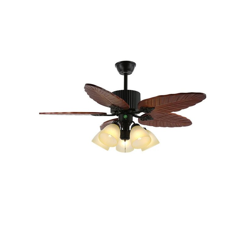 Alistair Deckenventilatorleuchte mit Holzflügeln