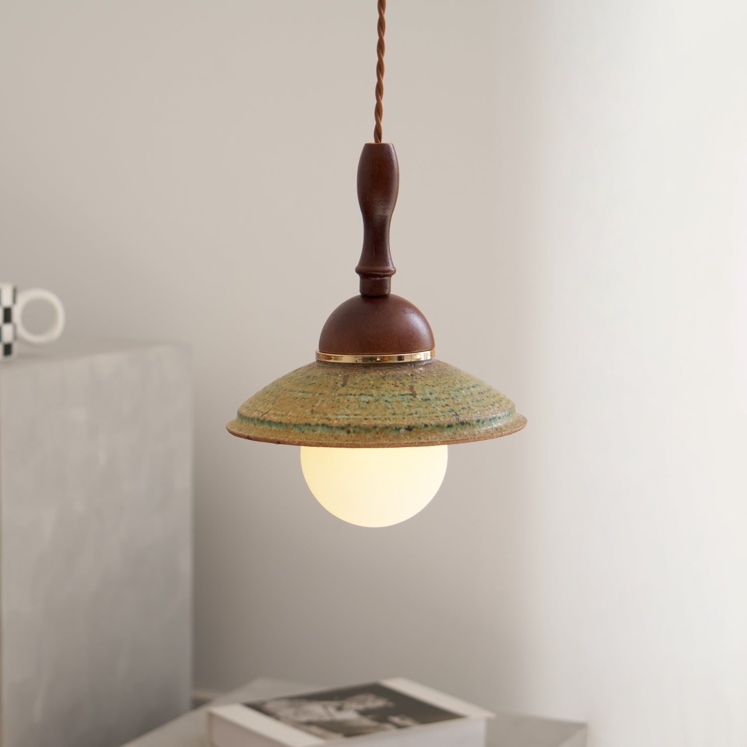 Ulsilia Nordisch Kunst Holz Keramik Pendelleuchte Lampe-Letslighting