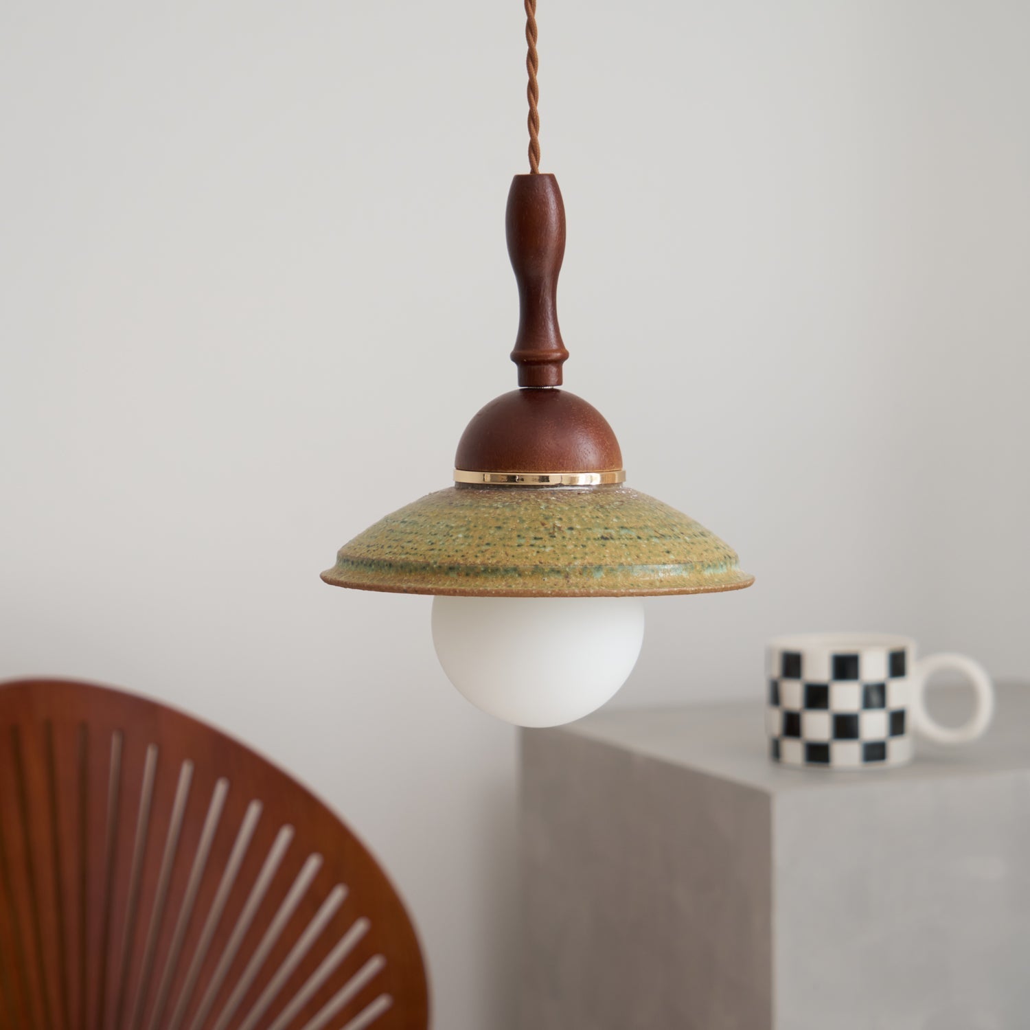 Ulsilia Nordisch Kunst Holz Keramik Pendelleuchte Lampe-Letslighting