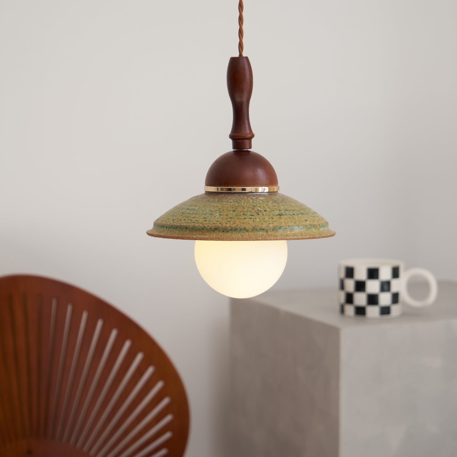 Ulsilia Nordisch Kunst Holz Keramik Pendelleuchte Lampe-Letslighting