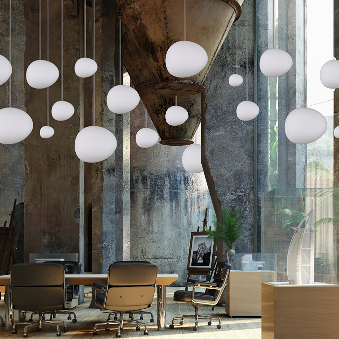 Gregg Stone Shape Glass Pendant Light - Blowlighting